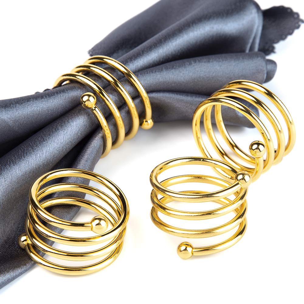 Jofefe Gold Napkin Rings Set Of 6, Napkin Rings Set Metal Napkin Holders Buckle For Cloth Napkins For Wedding, St. Patrick'S Day