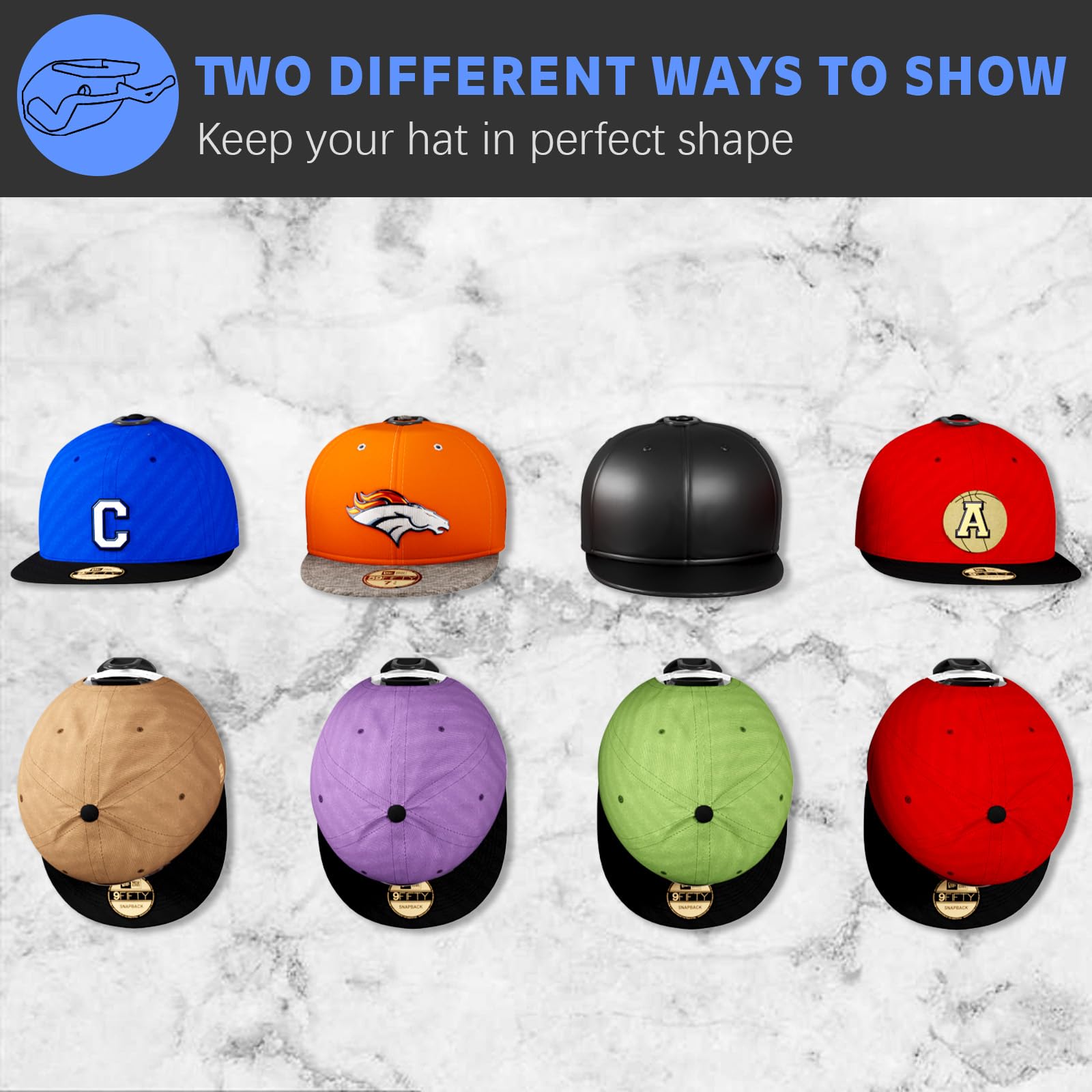 Niunuerga 16 Pack Adhesive Hat Hooks For Wall, Strong Hat Rack For Baseball Caps, Hat Organizer Display For Home Decor, Hat Hold