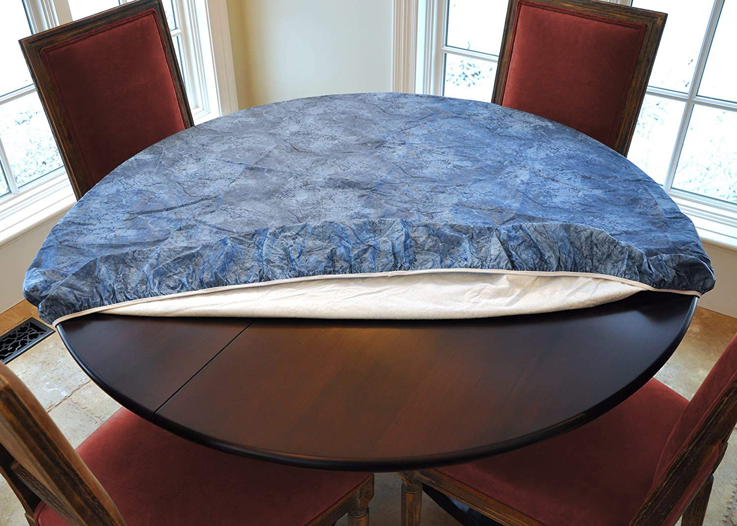 Laminet - Deluxe Cushioned Heavy-Duty Elastic Edged Quilted Table Pad - Small Round - Fits Tables Up To 44'' Diameter - The Ulti