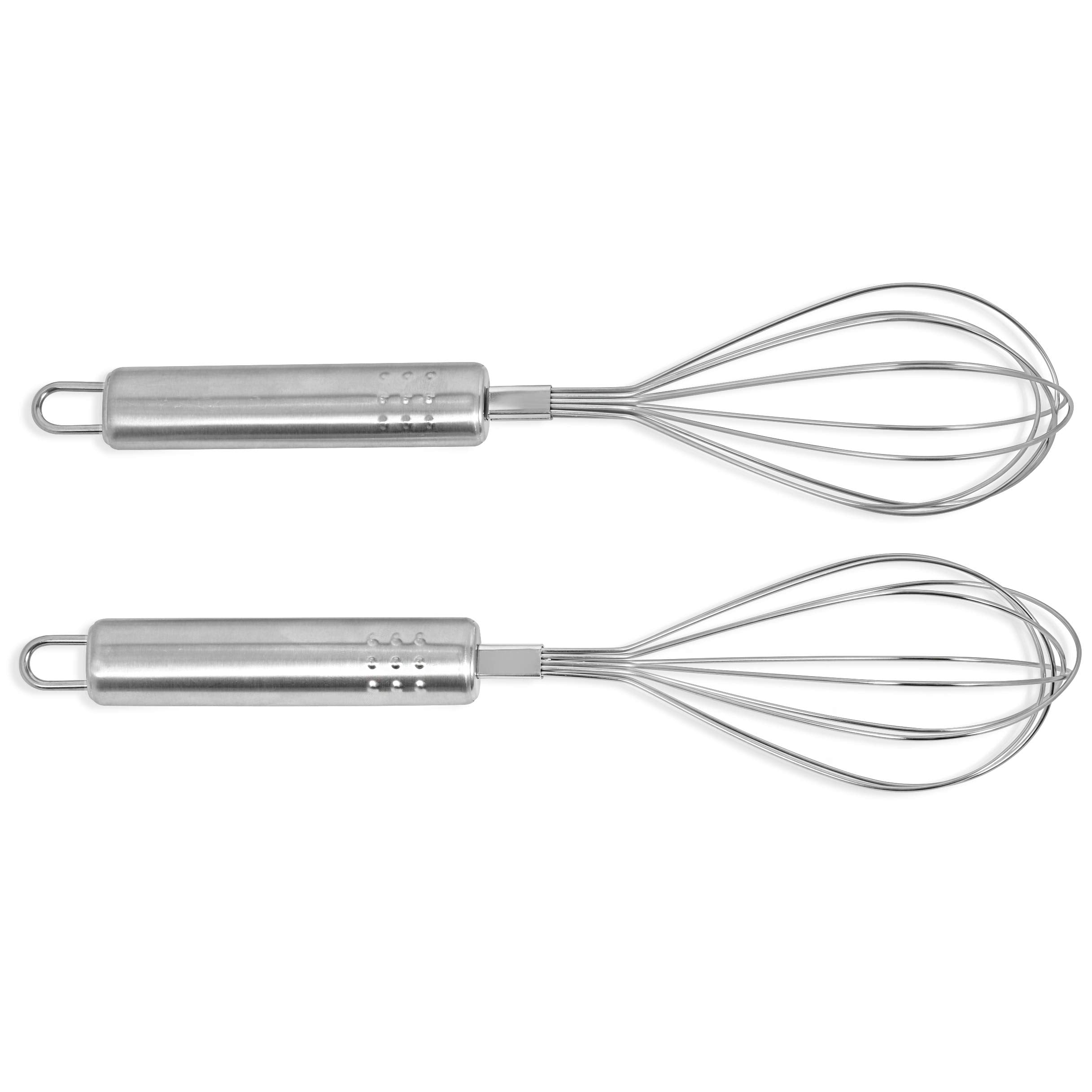 Simpli-Magic Cooking Utensils Stainless Steel, 2 Pack Bundle, Egg Beater, Whisk