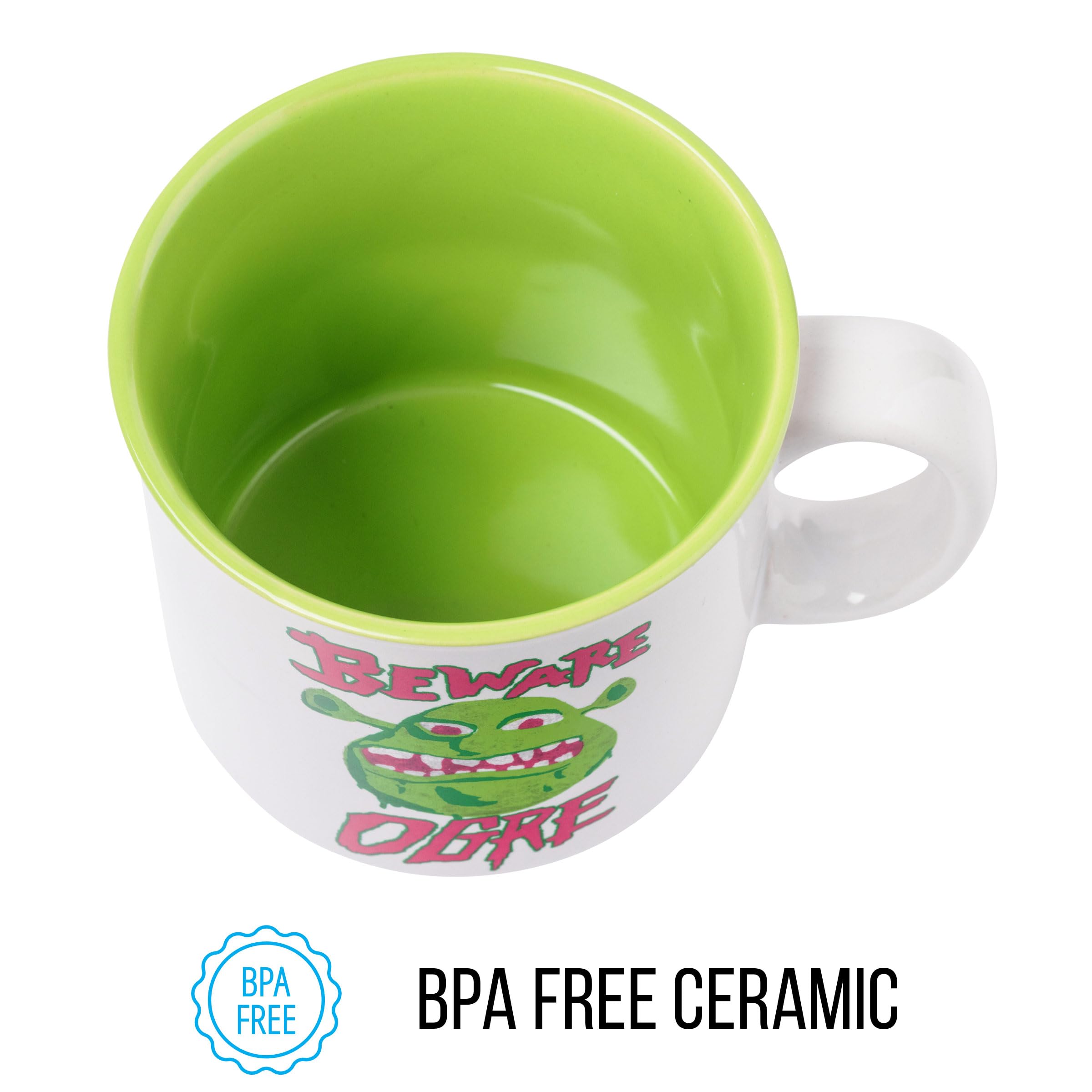 Silver Buffalo Shrek Beware Ogre Ceramic Camper Mug, 20 Ounces