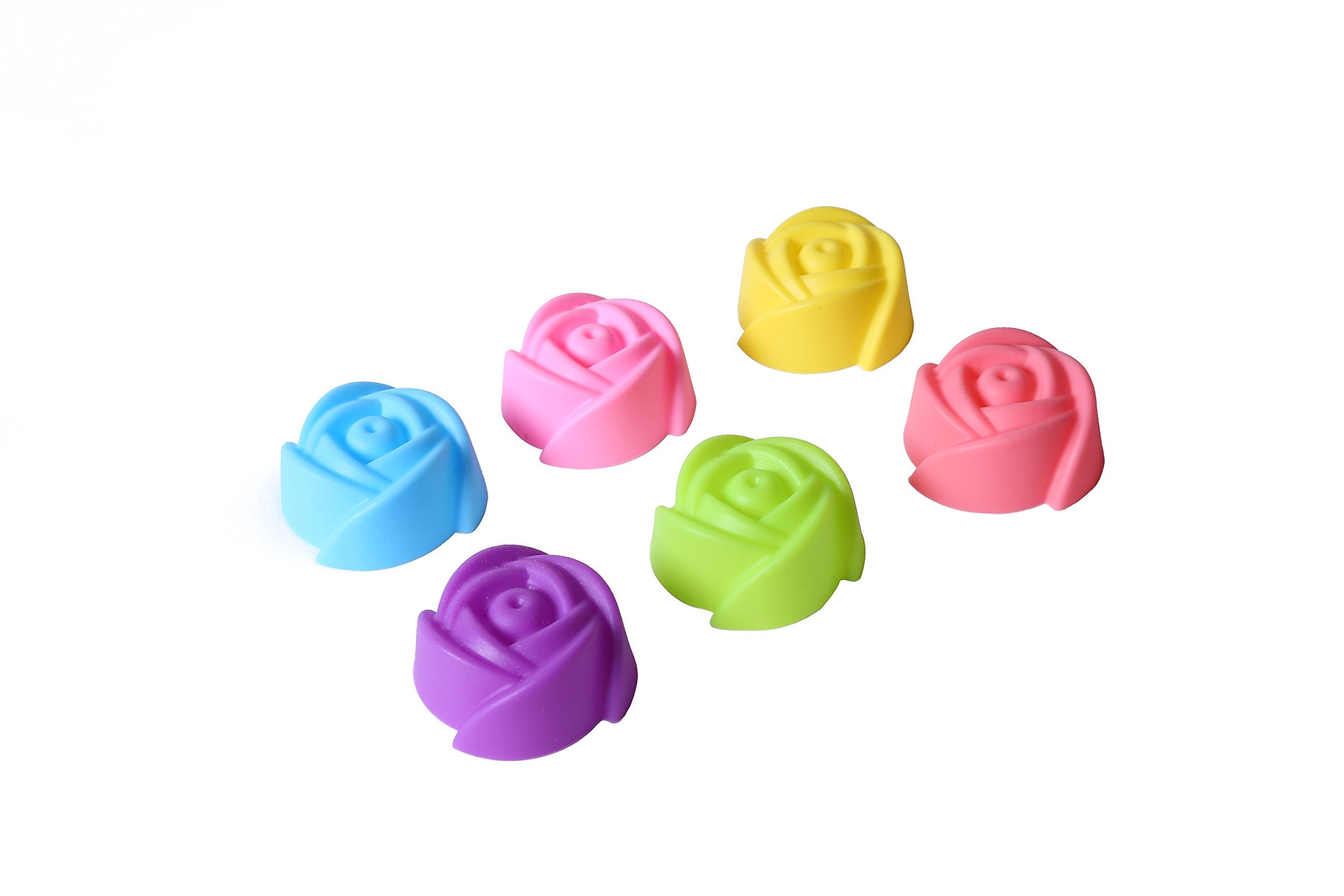 Magik 36 Pcs Reusable Non-Stick Silicone Mini Baking Muffin Cupcake Chocolate Cups (Assorted Flowers 2)