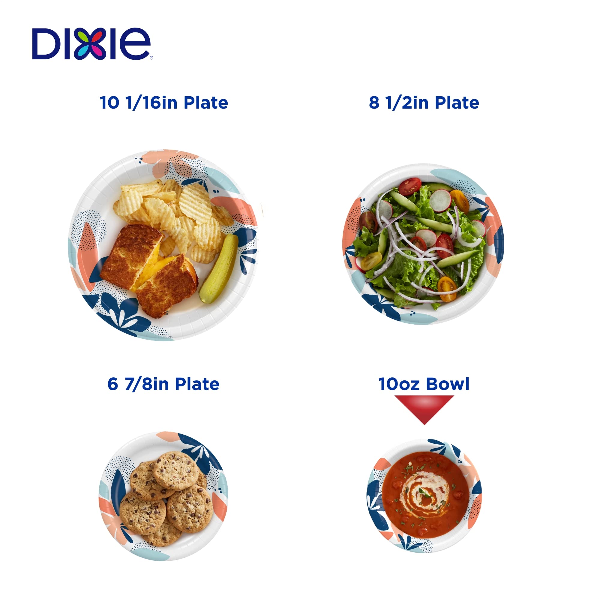 Dixie Small Paper Bowls, 10 Oz, 36 Count (Pack Of 8), Microwave-Safe, Soak-Proof, Disposable Bowls Great For Snacks, Dessert, An