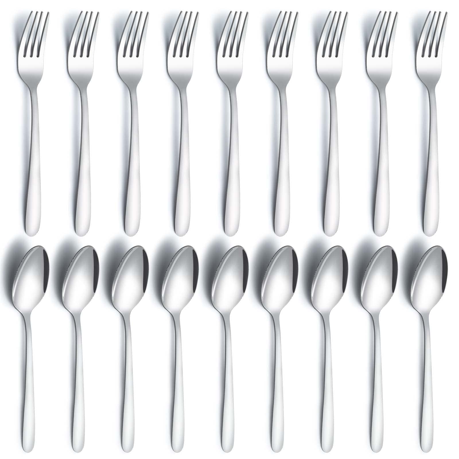 Gymdin 24 Pieces Spoons And Forks Set, Food Grade Stainless Steel Flatware Cutlery Set, Silverware Forks And Tablespoon For Home