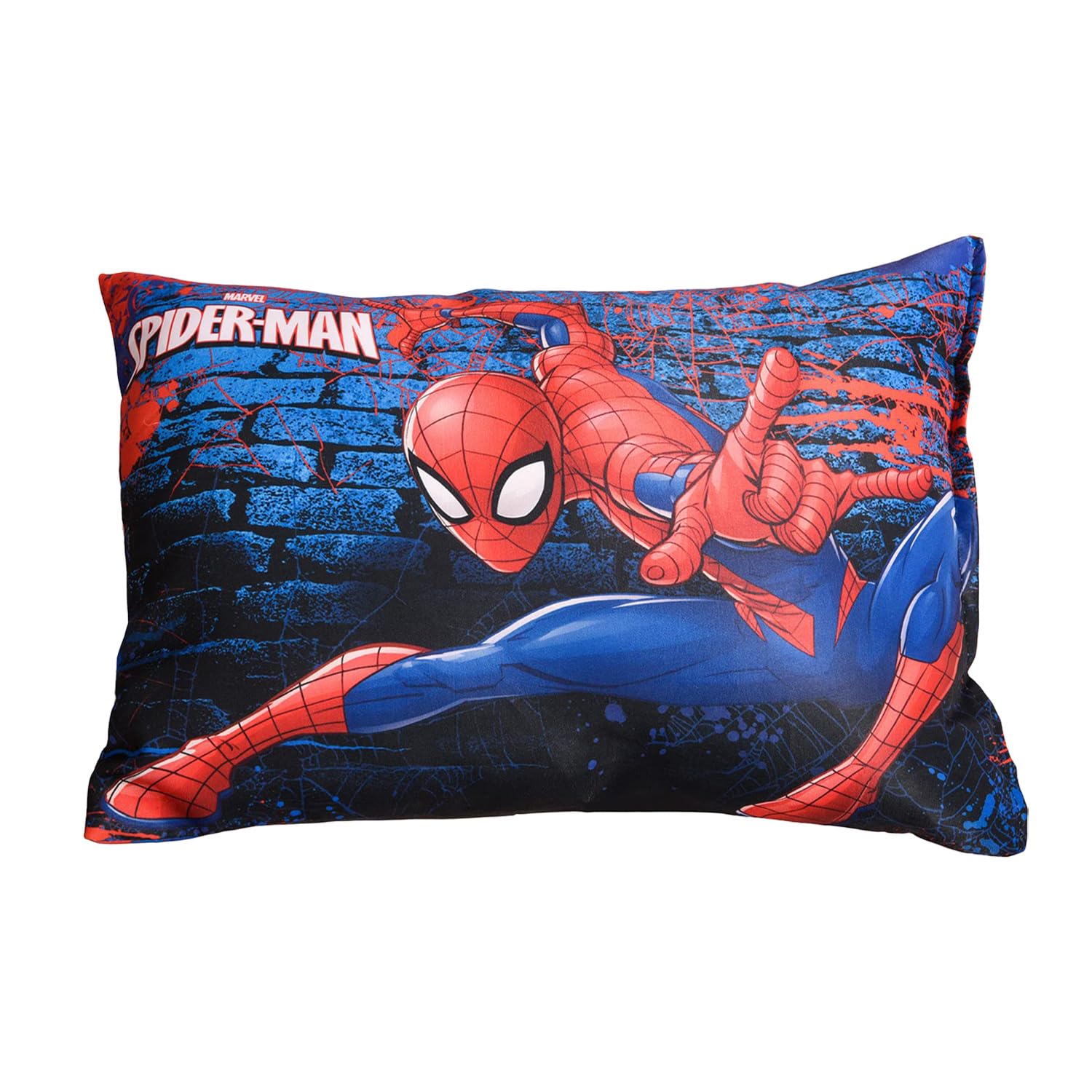 Kuber Industries Marvel Spiderman Print KidS Pillow | Soft Cushion Pillow Filler | Sleeping Pillow Filler For Kids | Polyester 