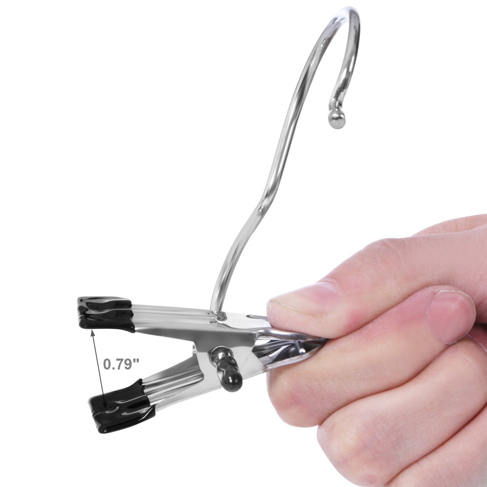 Bewishome 20 Pcs Laundry Hook Boot Hanging Hold Clips Portable Hanging Hooks Home Travel Hangers Clothing Clothes Pins, Chrome F