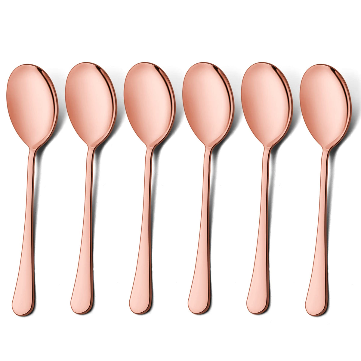 Lianyu Black Serving Spoons Set Of 6, 9.8 Inch Stainless Steel Large Dinner Buffet Catering Banquet Serving Spoons, Mirror Finis