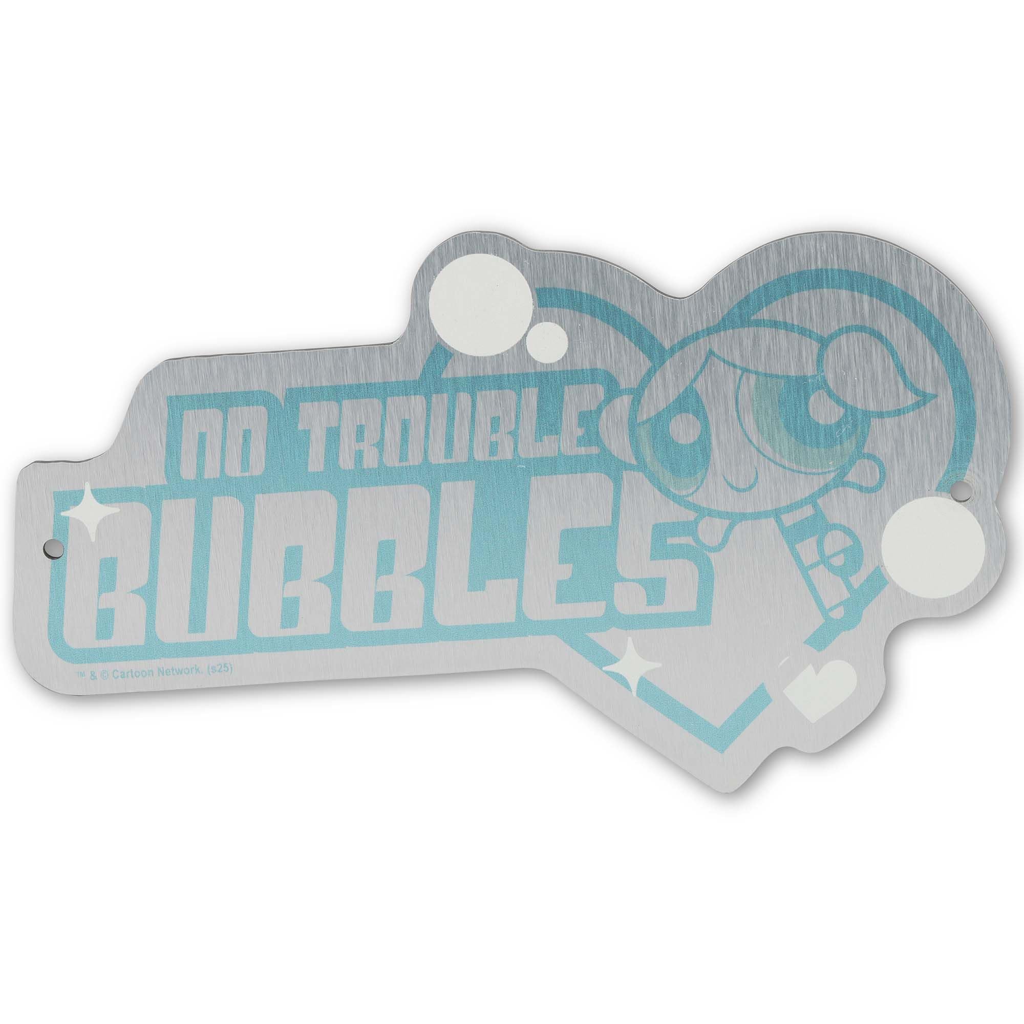Powerpuff Girls No Trouble Bubbles Retro Metal Wall Decor - Fun Bubbles Sign for Home