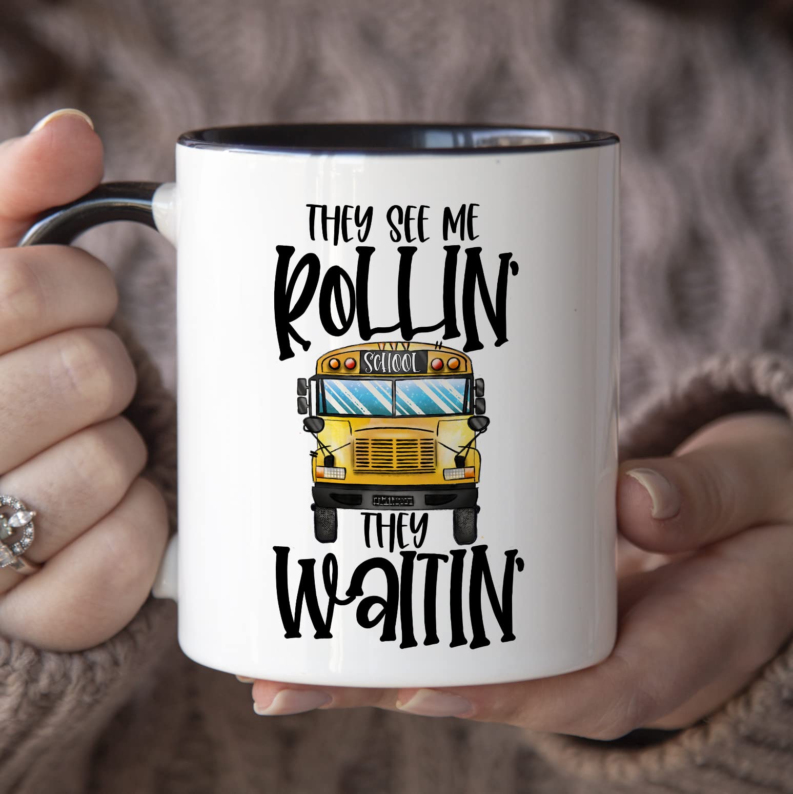 Younique Designs Bus Driver Appreciation Mug, 11 Ounces, School Bus Driver Cup For Women And Men, Bus Driver Mug, Thank You Coff
