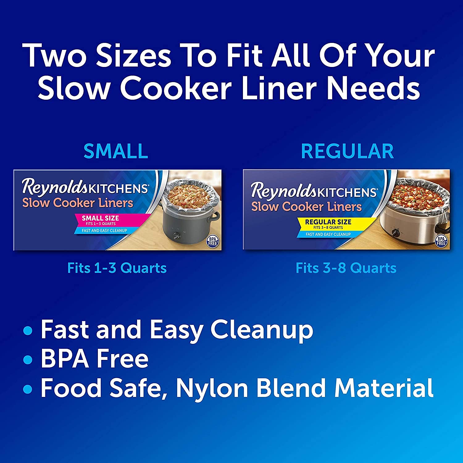 Reynolds Kitchens Slow Cooker Liners  Regular (Fits 3-8 Quarts)  4 Count (Pack of 12)  48 Total