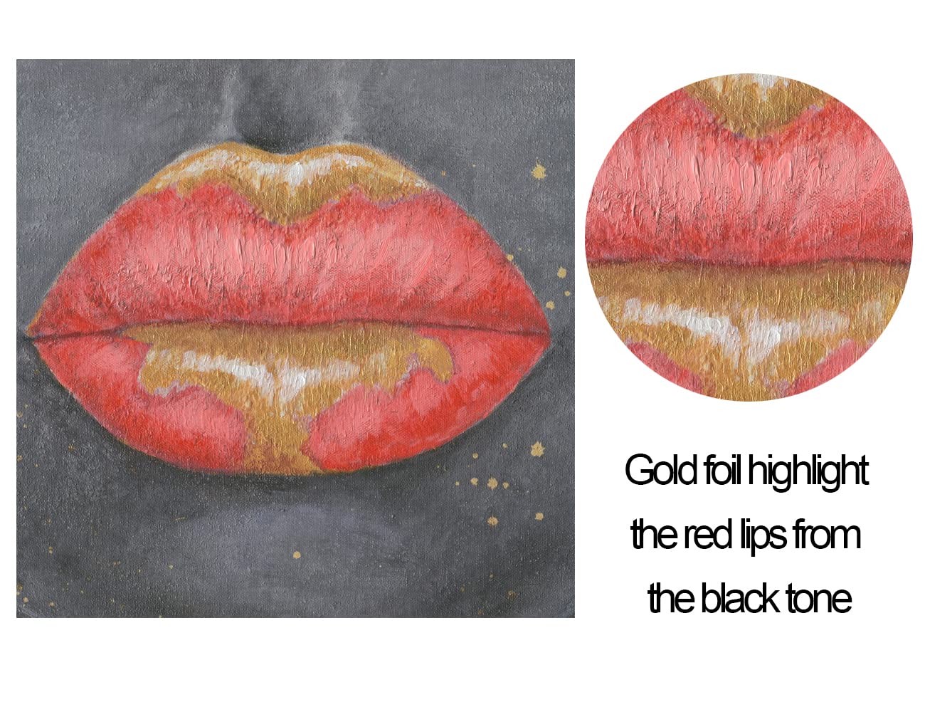 Black Girl Canvas Wall Art: Native African American Woman In Gold And Red Lip With Tribal Necklaces Framed Pictures Black Art Pa