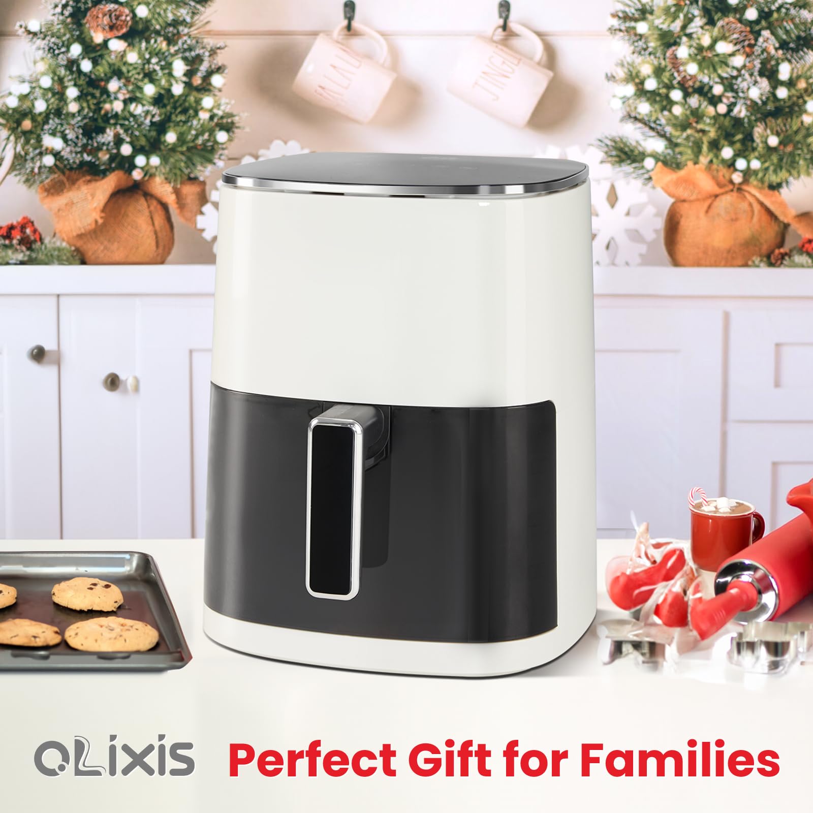 Olixis Air Fryer 6 Quart With Window Square Air Fryer 12-In-1 Air Fry, Roast, Reheat, Dehydrate, Bake, Steam, Fries, Custard, Ch