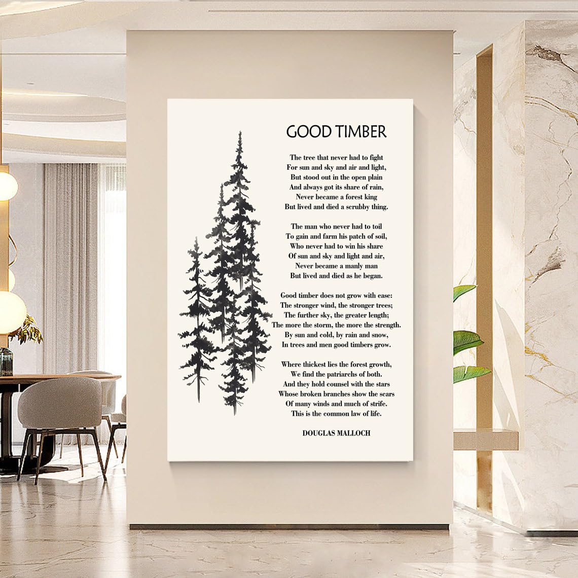 Mokihidream Good Timber Wall Art  Good Timber Canvas Print Wall Decor  Douglas Malloch Quote Inspirational Wall Art  Famous Poem