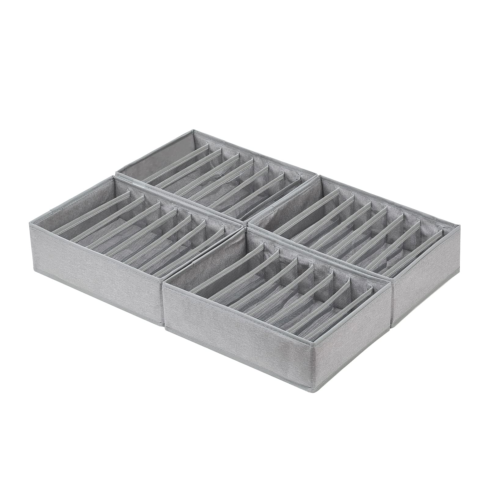 Qozary 4 Pack Drawer Organizers for Clothing, 8 Grids Foldable Closet Organizers and Storage Bins for Bedroom, Dresser Organizer