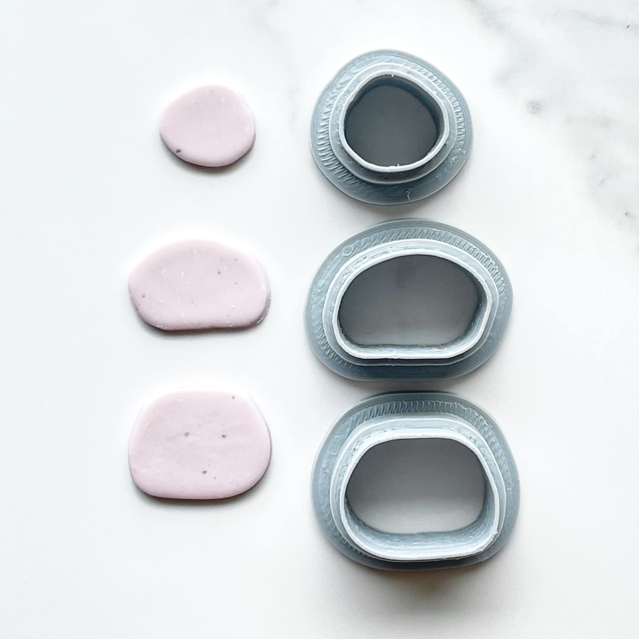Polymer Clay Cutters - The Clayful Co Pebble Pack Set Of 9 - Plastic Cutter For Making Jewelry And Earring Shapes