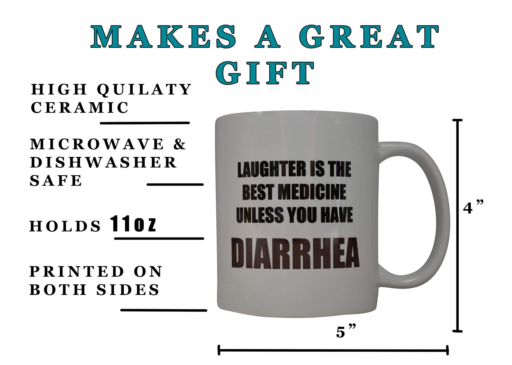 Rogue River Tactical Funny Coffee Mug - Ceramic, 1 Count, White - "Laughter IS Best Medicine" Gift for Nurses, Doctors, and Techs