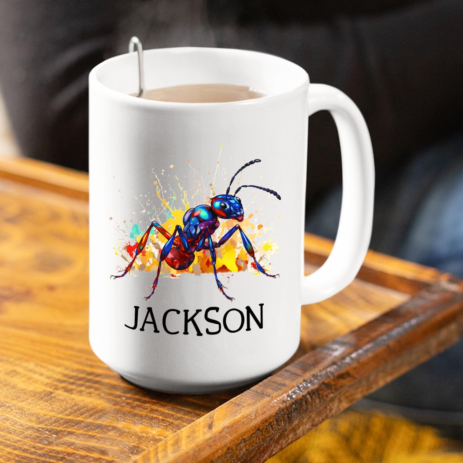 Personalized Name Ant White Coffee Mug Cup Gift For Men Women Ant Lover, Customized Ant Color Coffee Cup 11 Oz 15 Oz, Unique Ant