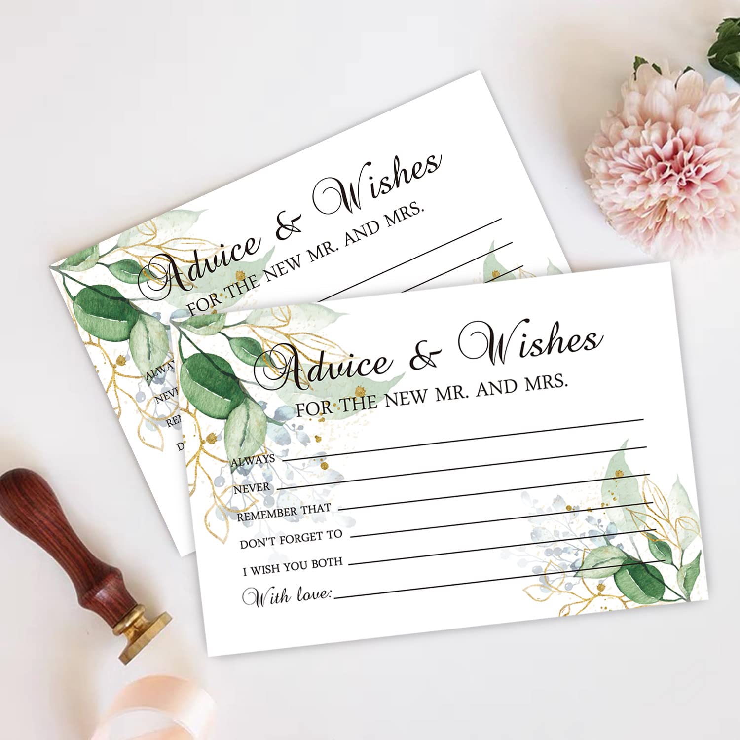 Farhtinanfx 50 Advice And Wishes For The New Mr And Mrs, Bride And Groom Weddings, Bridal Showers, Marriage Advice Cards(4'' X 6