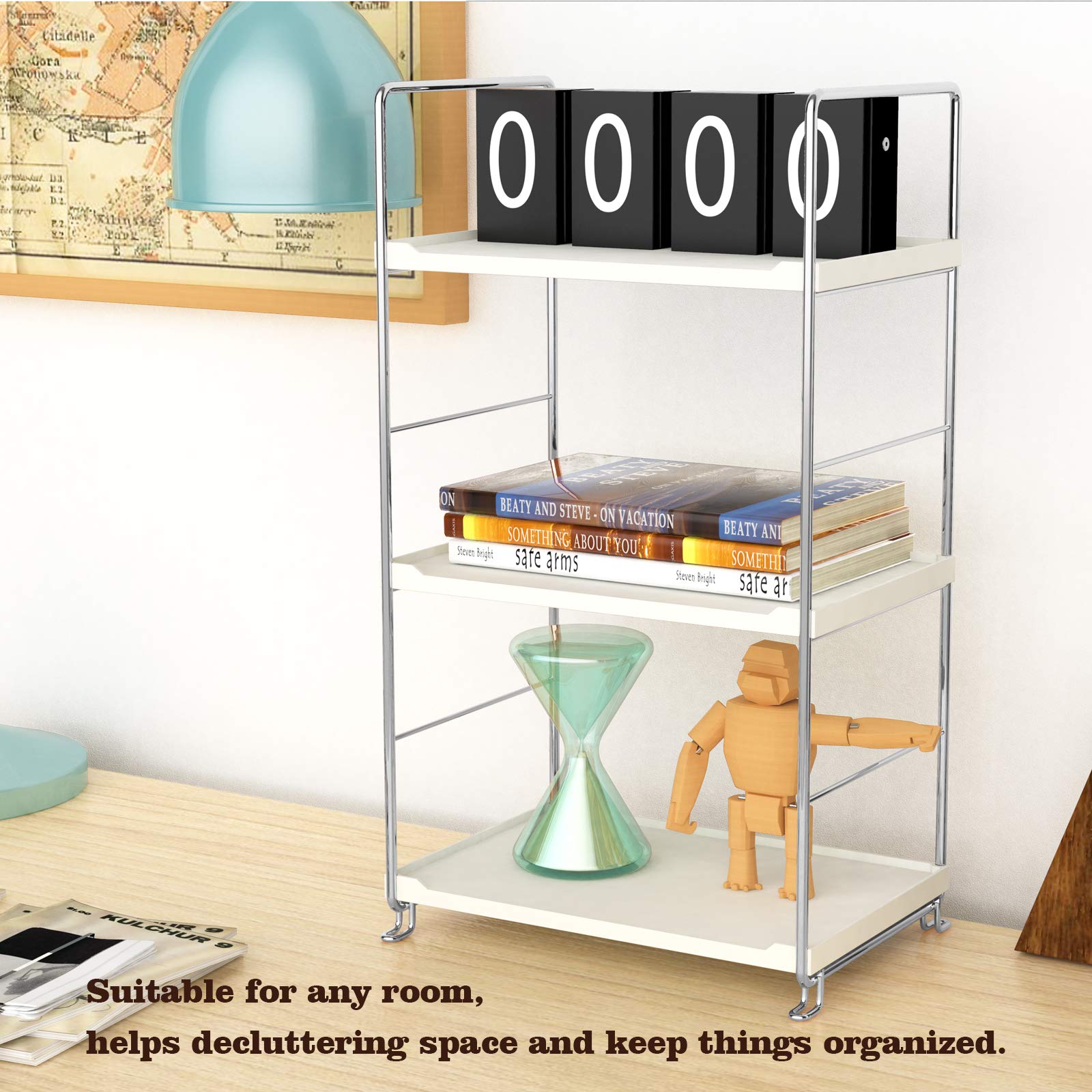 3-Tier Bathroom Countertop Organizer -Makeup Organizer -Corner Storage Shelf- Kitchen Spice Rack Standing Shelf-Great For Vanity