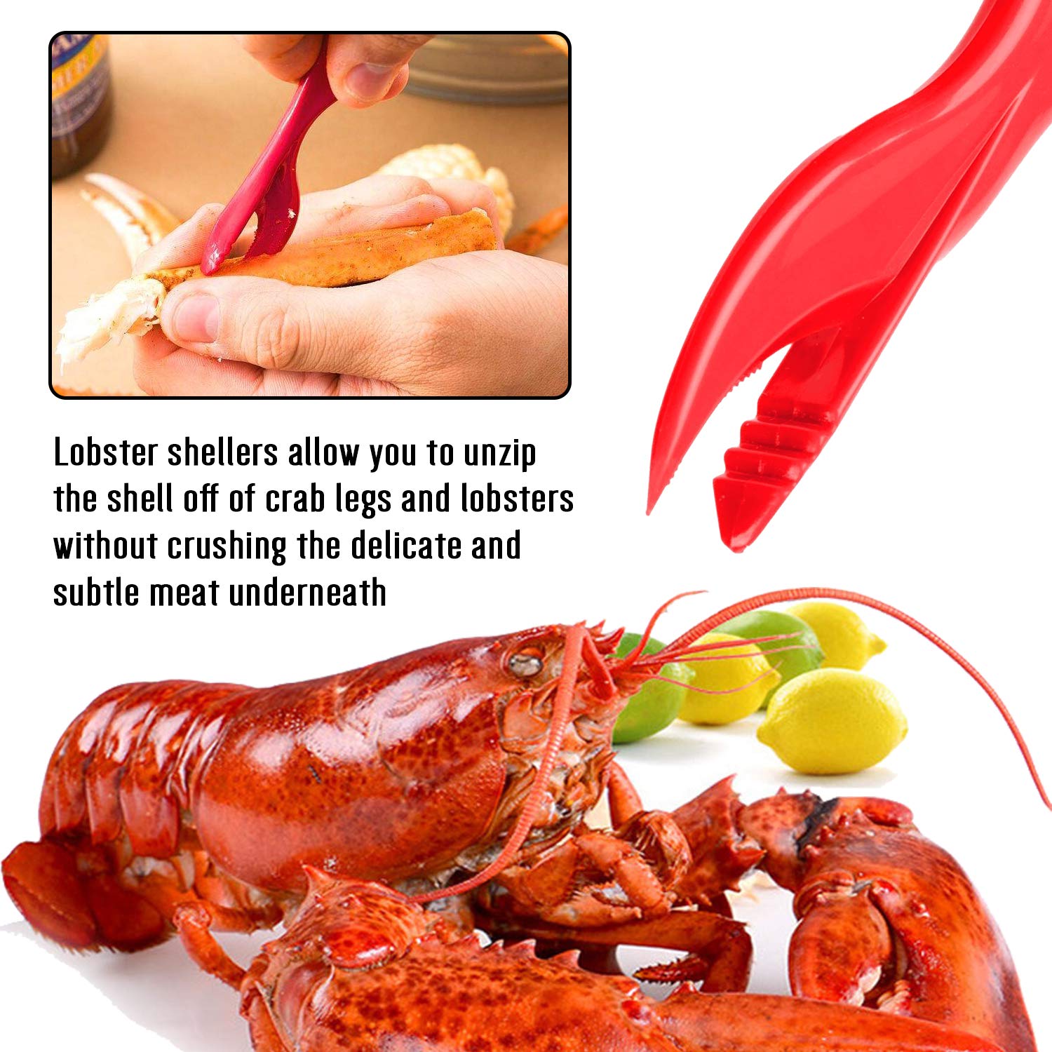 Hiware 20-Piece Seafood Tools Set Includes 6 Crab Crackers, 6 Lobster Shellers, 6 Crab Leg Forks/Picks And 2 Seafood Scissors &