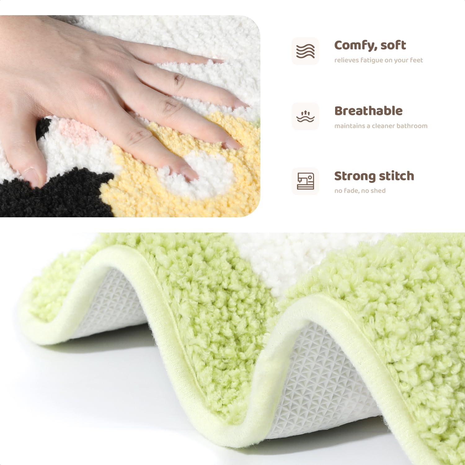 Molesun Dog Bathroom Rug Animal Bath Mat, Non-Slip Soft Shower Rug Microfiber Cute Bath Rug For Kids, Water Absorbent Thick Shag