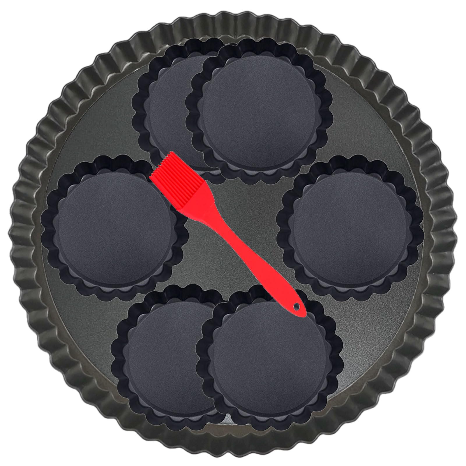 Datanya 8 Pack Tart Pan 95 Inch & 4 Inch Mini Tart Pans Removable Bottom Quiche Pan Non-Stick Deep Baking Dish Pie Pan Heavy Dut