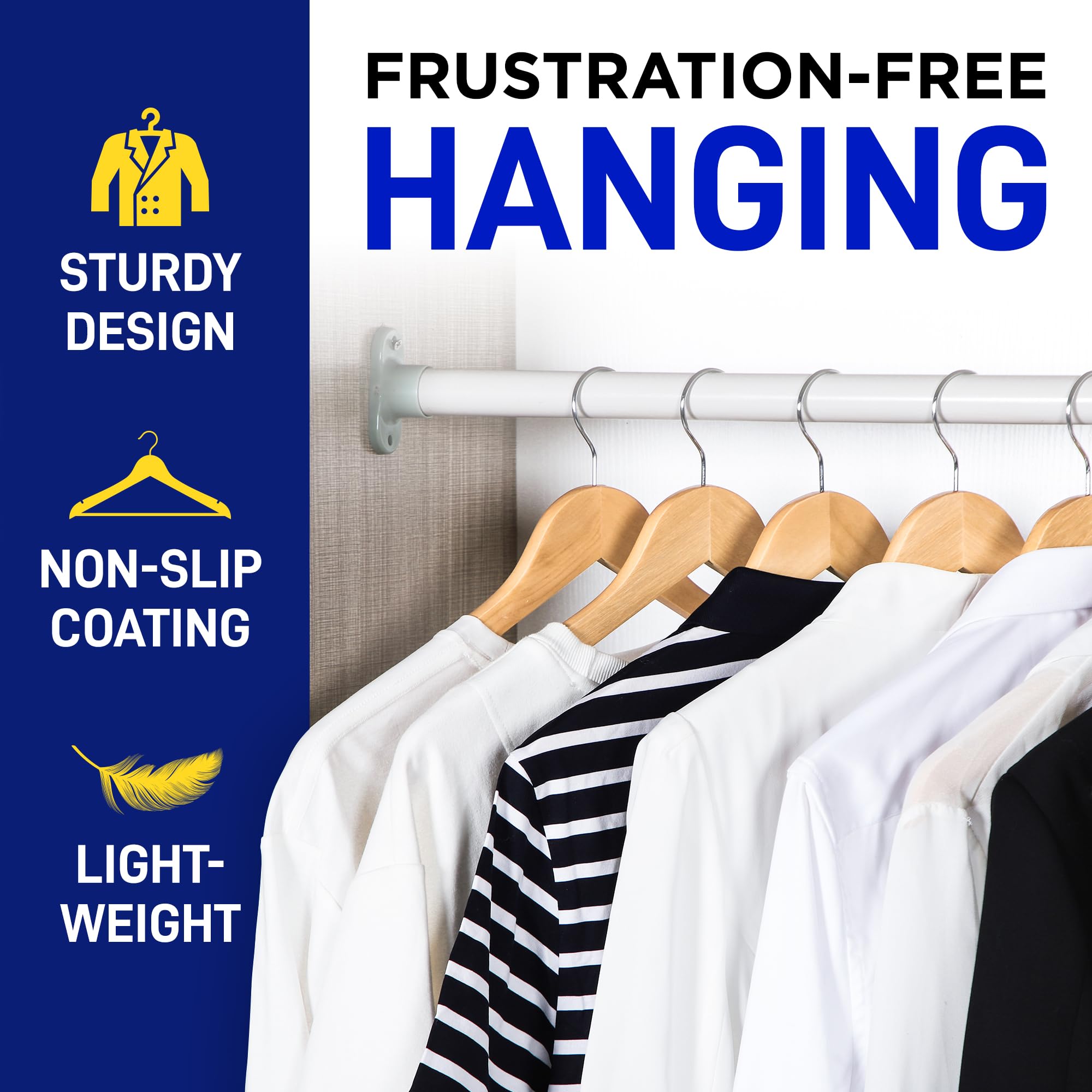 Lifemaster Wooden Hanger Set - 30 Pieces Non-Slip Versatile Closet Space-Saving Hanger Set For Suit, Coat, Camisole, Jacket, Pan