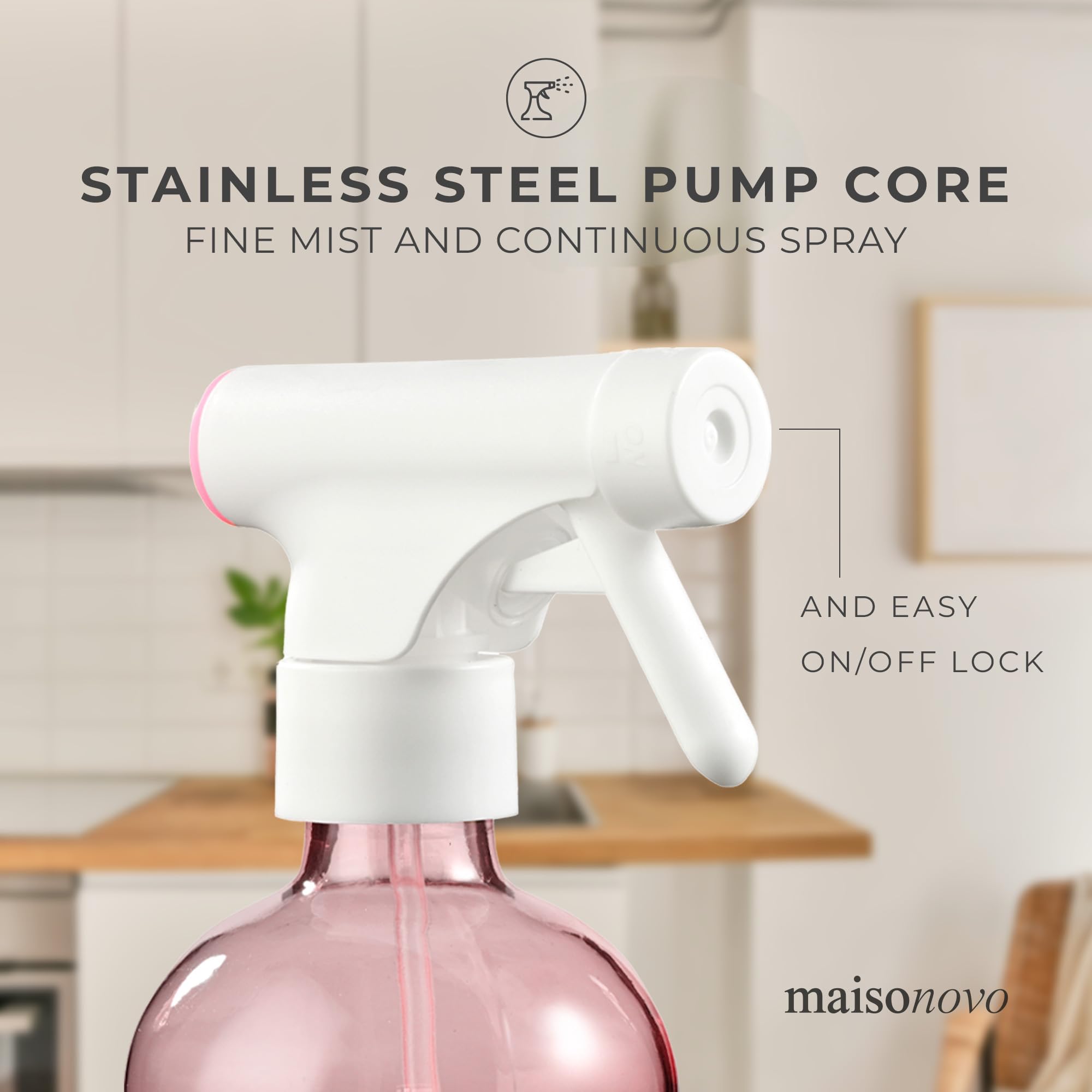 Maisonovo Spray Bottle For Hair | 16.9 Fl Oz Pink X 2 With 16 Labels