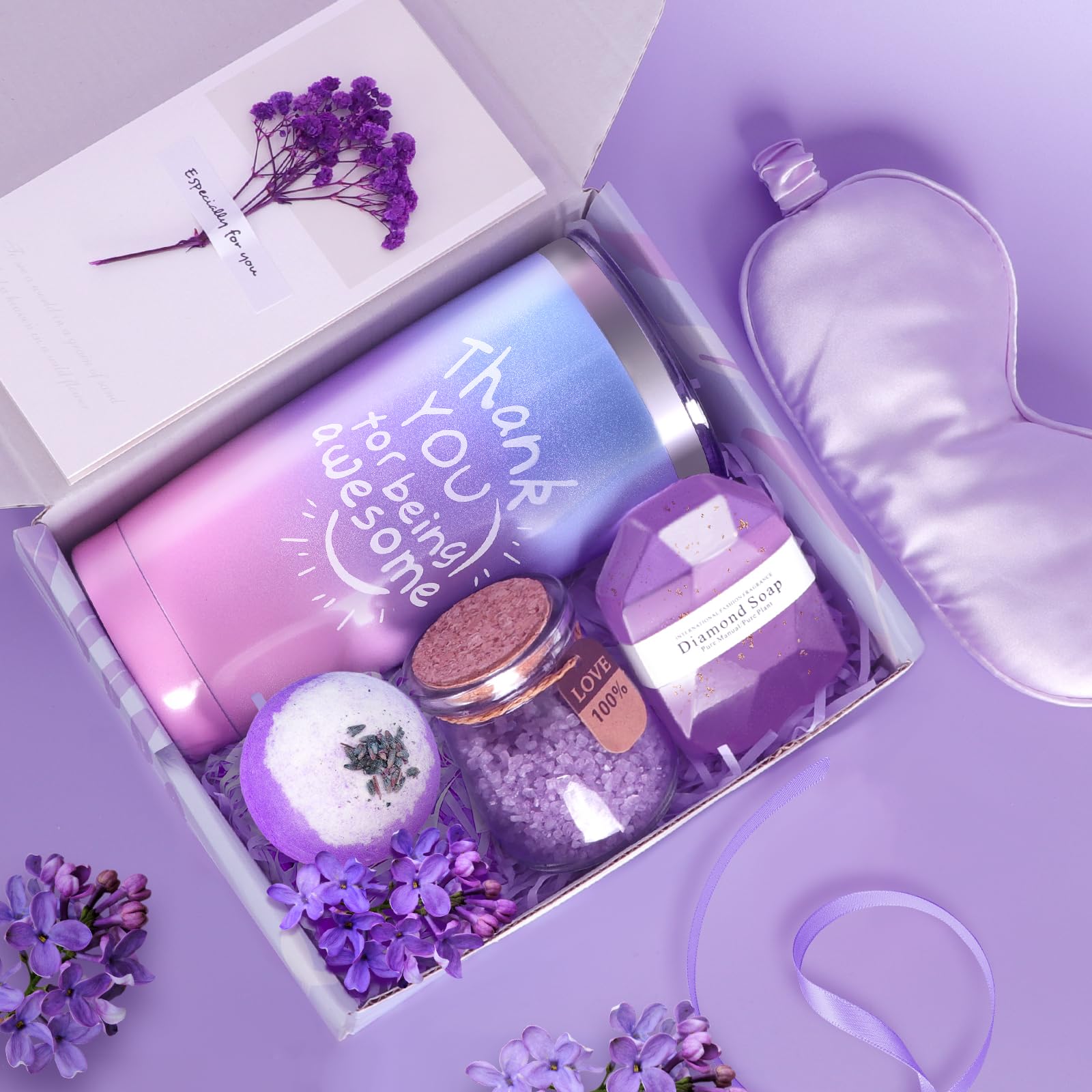 Macevia Birthday Gifts For Women, Relaxing Spa Gift Basket Set,Gifts For Women Who Have Everything,Happy Birthday Gift Ideas,Chr