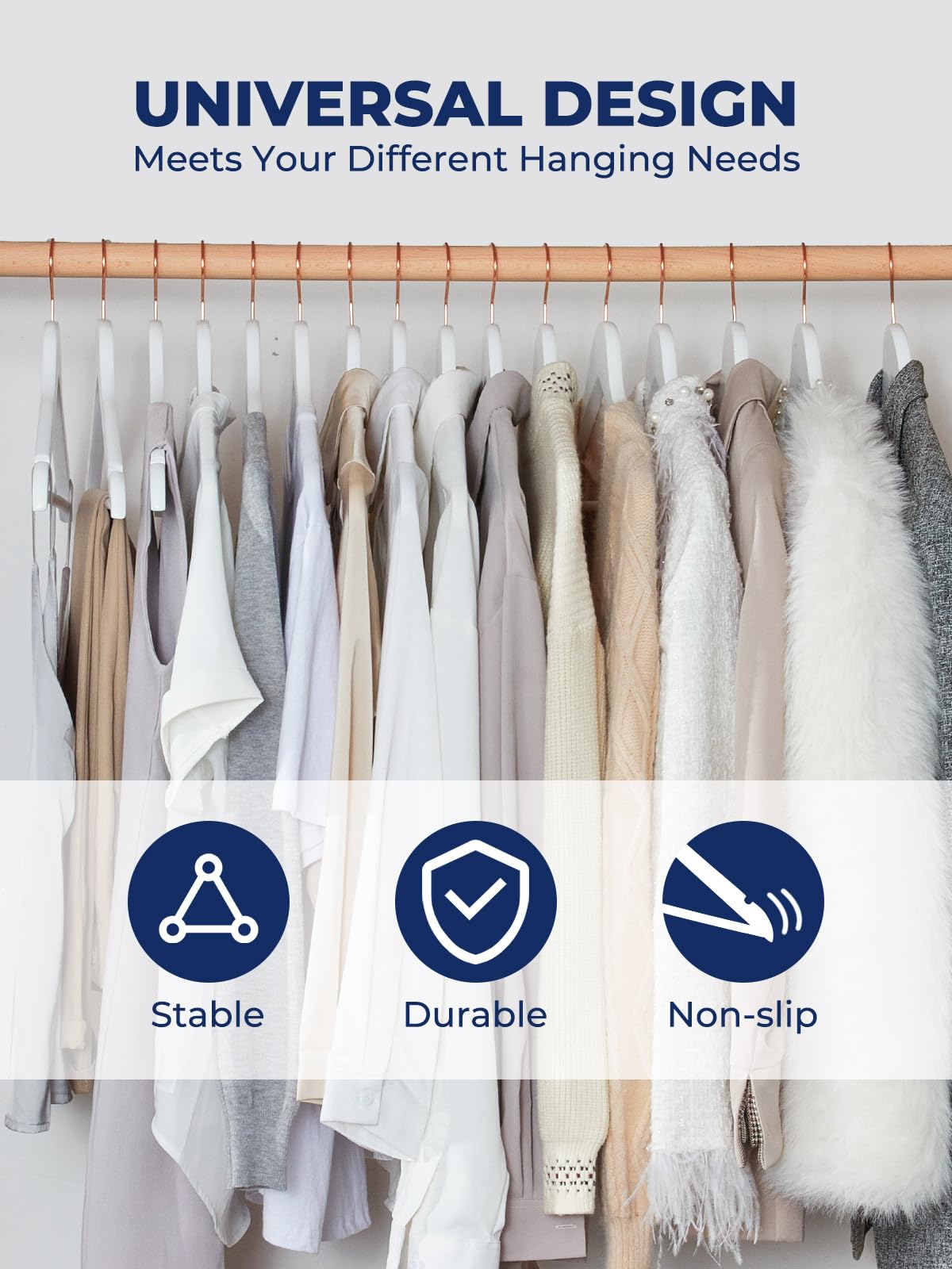 Smartor Wooden Hangers 20 Pack  Sturdy Coat Hangers for Closet  Quality Non Slip Hangers  Premium Heavy Duty Hangers  Durable Coat Hanger  Pants Hanger  Suit Hangers  with 360? Rose Gold Hook  White