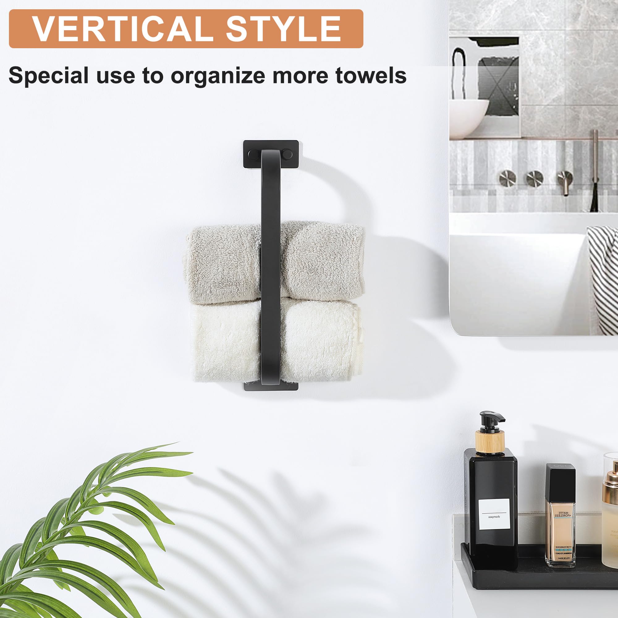 Mooche Towel Bar For Bathroom, 10 Inch Towel Rack Wall Mounted, Heavy Duty Hand Towel Holder Organizer Single Towel Rod Stainles