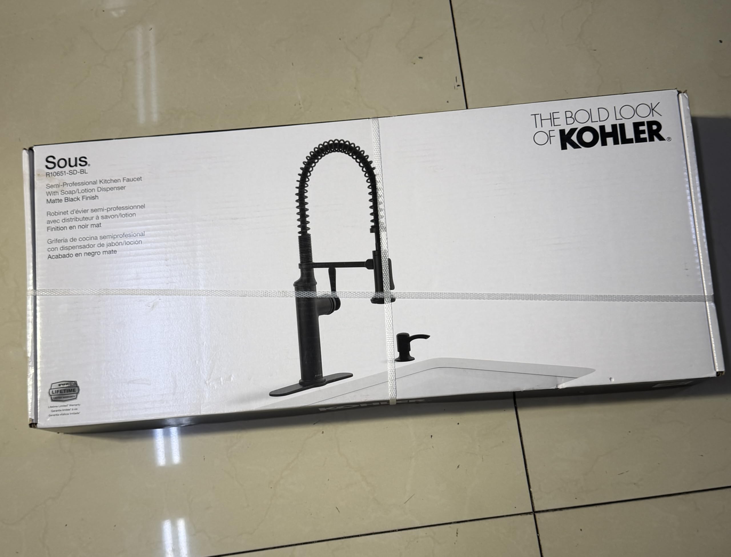 Kohler Sous Pro-Style Single Handle Pull Down Sprayer Kitchen Faucet in Matte Black K-R10651-SD-BL