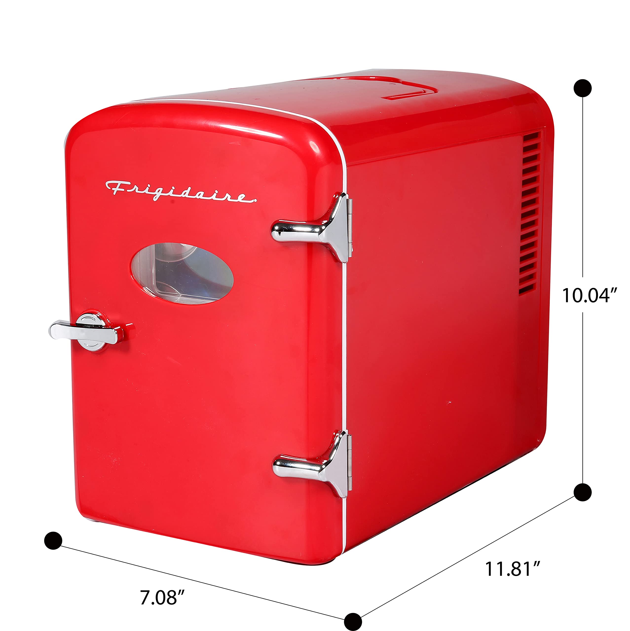 Frigidaire Efmis175-Red Portable Mini Fridge-Retro Extra Large 9-Can Travel Compact Refrigerator, 5L, Red
