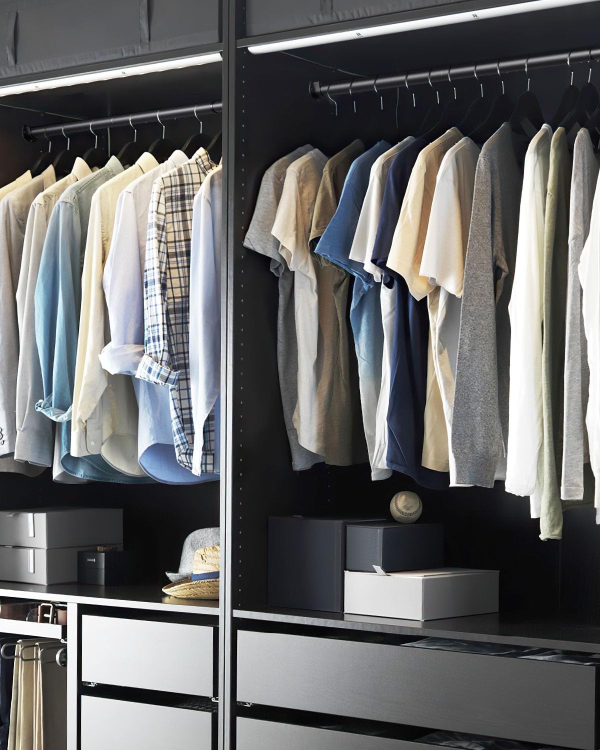 Closet Rods For Hanging Clothes, 17 To 39 Inches Stepless Adjustable Metal Closet Rod, 1.3 Inches Heavy Duty Clothes Hanging Rod