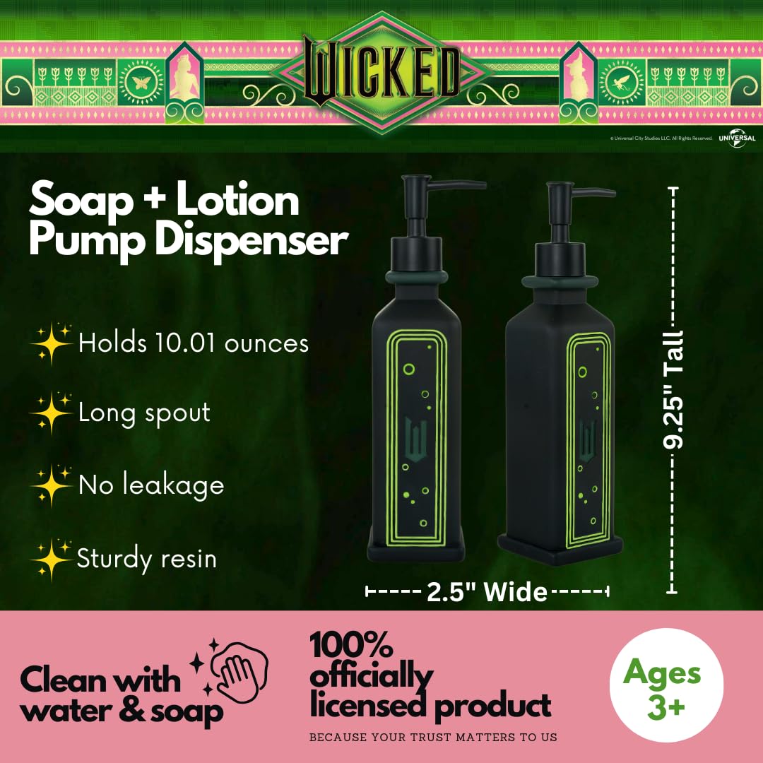 Collectibles Wicked Soap/Lotion/Hand Sanitizer Resin Pump Dispenser, 10.01 Ounces, (Officially Licensed Product) By Franco