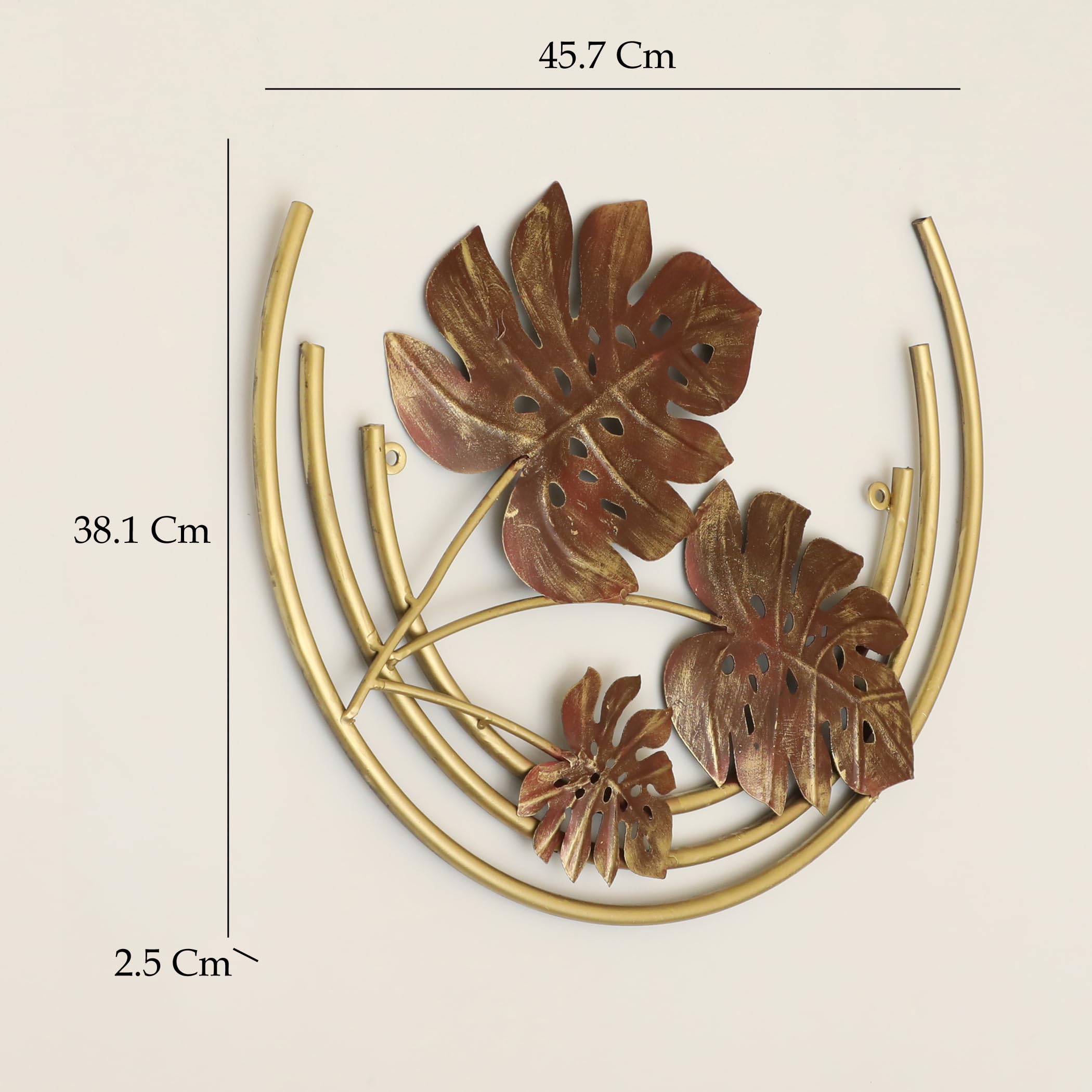 Vedas Multicolour Metal Greenfield Leaf Wall Hanging Sculpture For Living Room, Bedroom, Dining Room, Kitchen, Bathroom, Entrywa