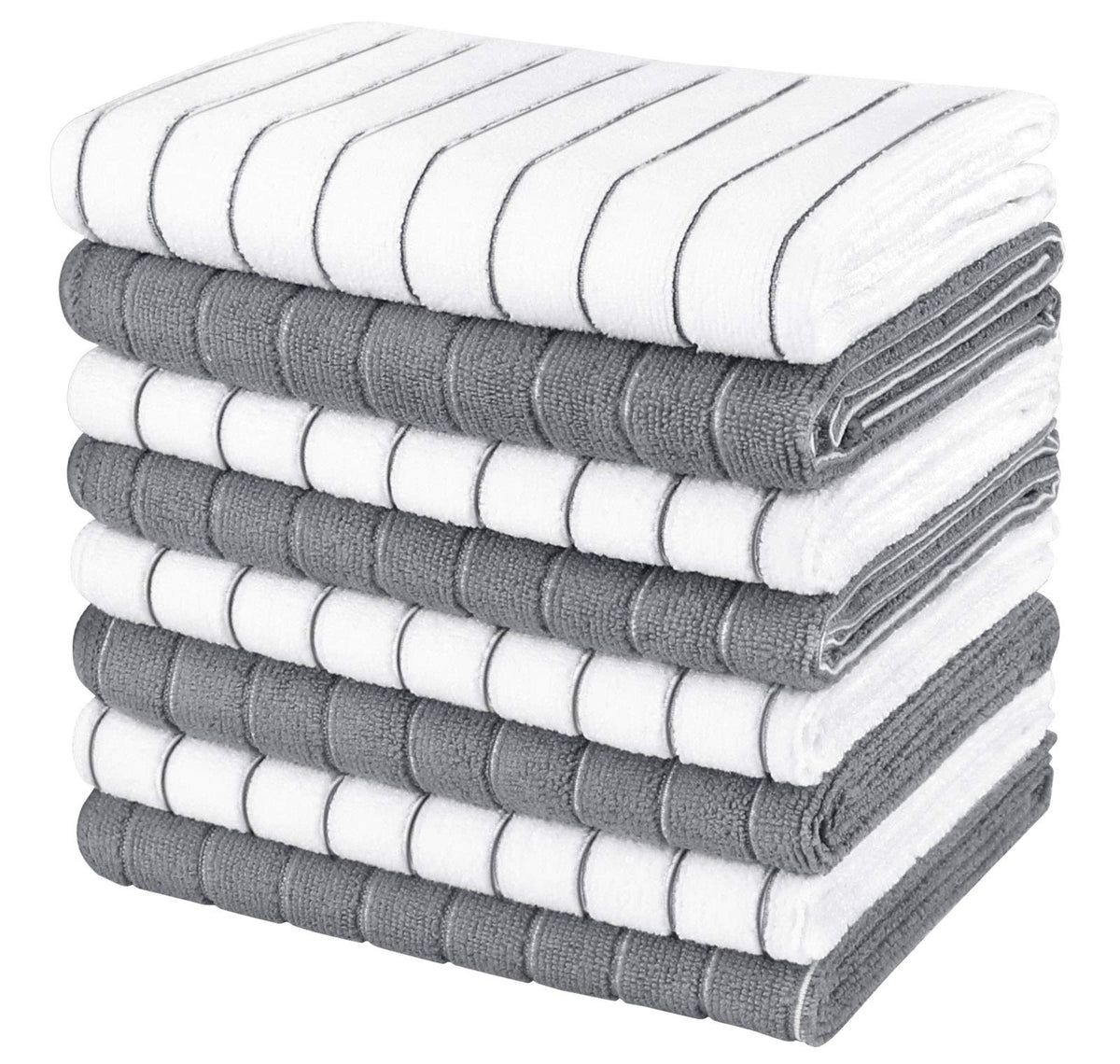 Aidea Kitchen Towels-8Pk, Super Soft And Absorbent Drying Towels For Dishes, Microfiber Cleaning Cloth Multi-Purpose Dish Towels