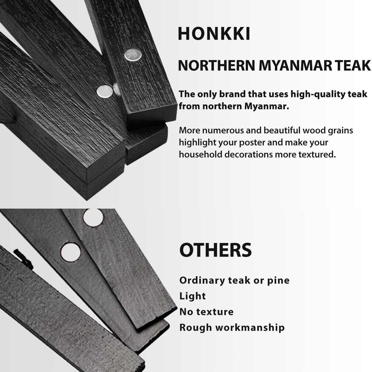 Magnetic Poster Hanger Wooden Poster Hangers, 24 Inch, Extra Strong Magnets, Quick Assembly And Easy Use, Wood Poster Hanger For