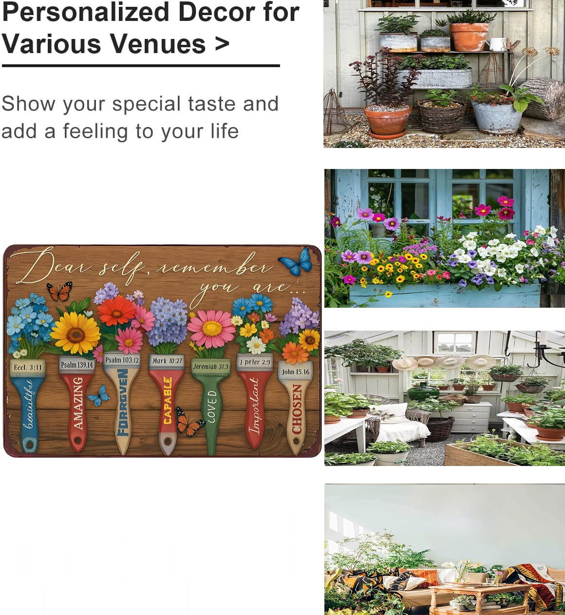 Funnysign Christian Bible Verse Gifts Garden Flowers Sign Dear Self Remember You Are Amazing Tin Sign for Home Garden Kitchen Pa