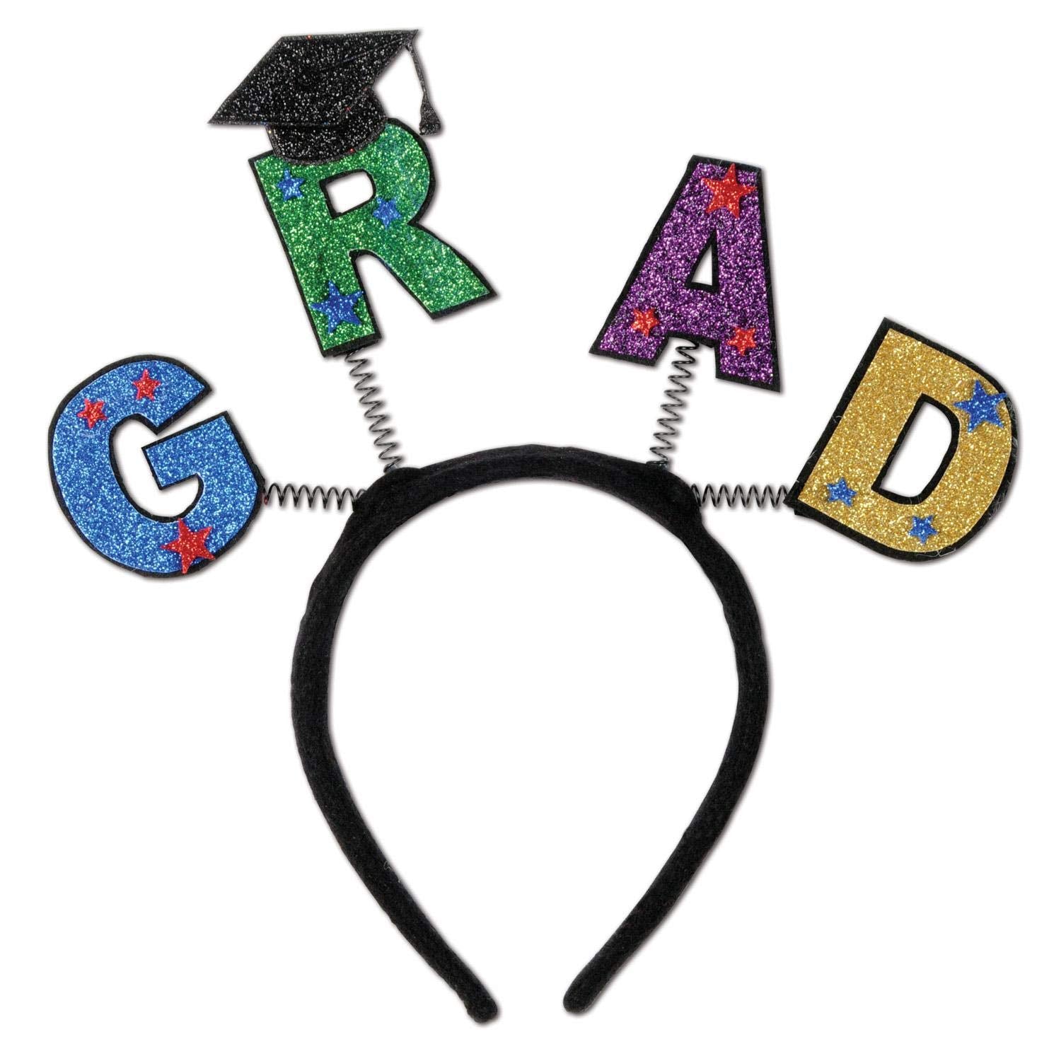 Grad Cap W/Fringe Boppers (White) Party Accessory (1 Count) (1/Pkg)