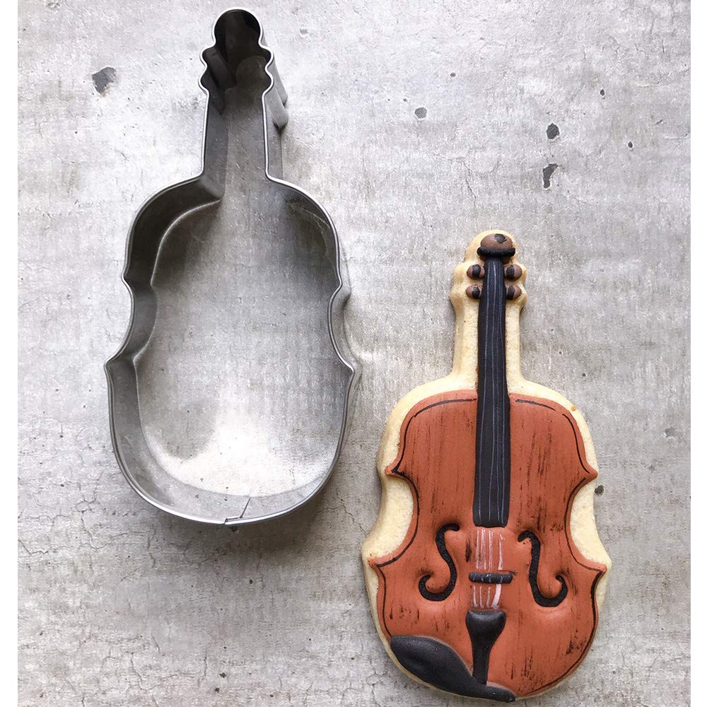 Liliao Violin Cookie Cutter Music Biscuit Fondant Cutter - 1.9 X 4.3 Inches - Stainless Steel