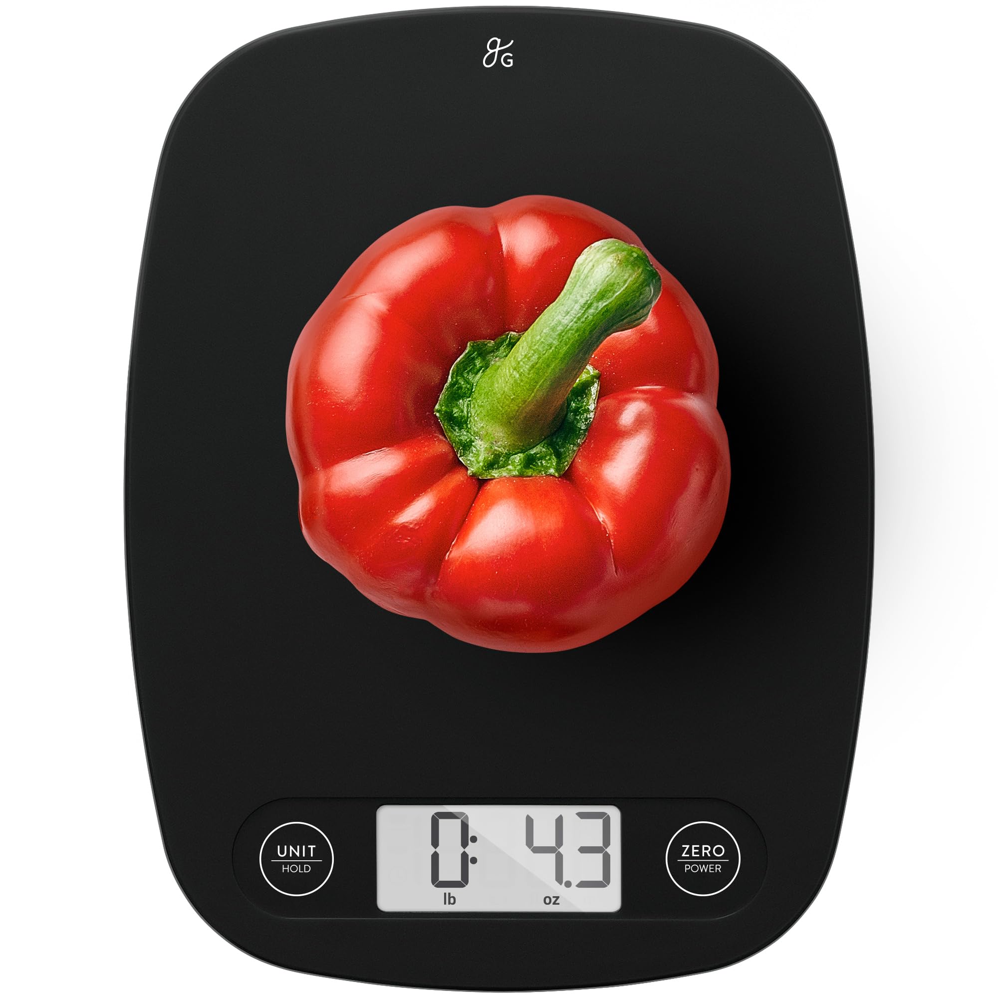 Greater Goods Food Scale, Slim & Compact Build, 1g Precision (Matte Black)