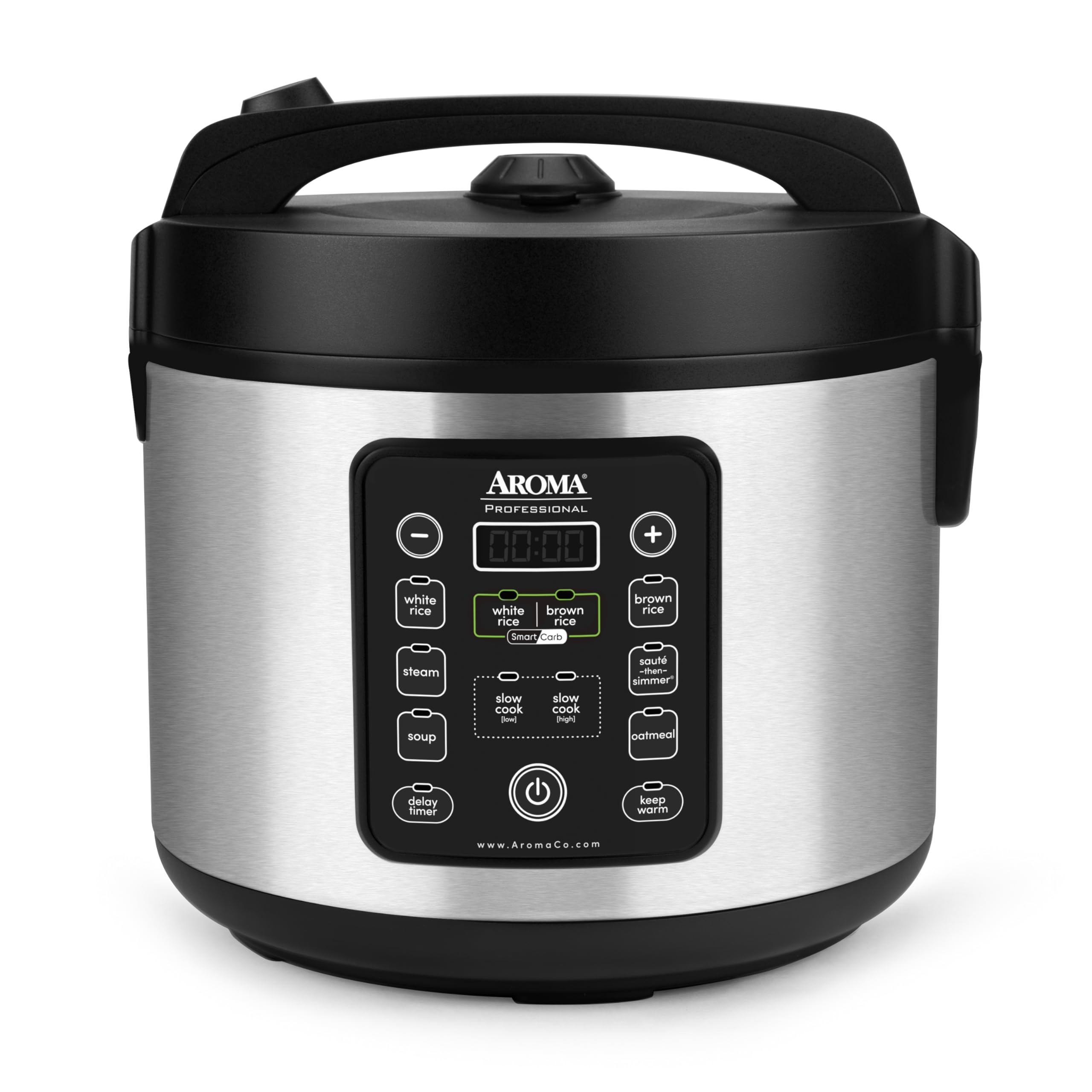 Aroma Housewares ARC1120SBL SmartCarb CoolTouch Stainless Steel Rice Multicooker Food Steamer, Slow Cooker with NonStick Inne