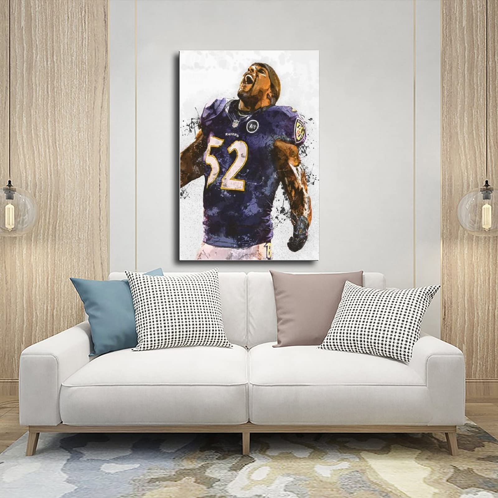 Ray Lewis Poster Canvas Poster Bedroom Decor Sports Landscape Office Room Decor Gift Unframe: 12X18Inch(30X45Cm)