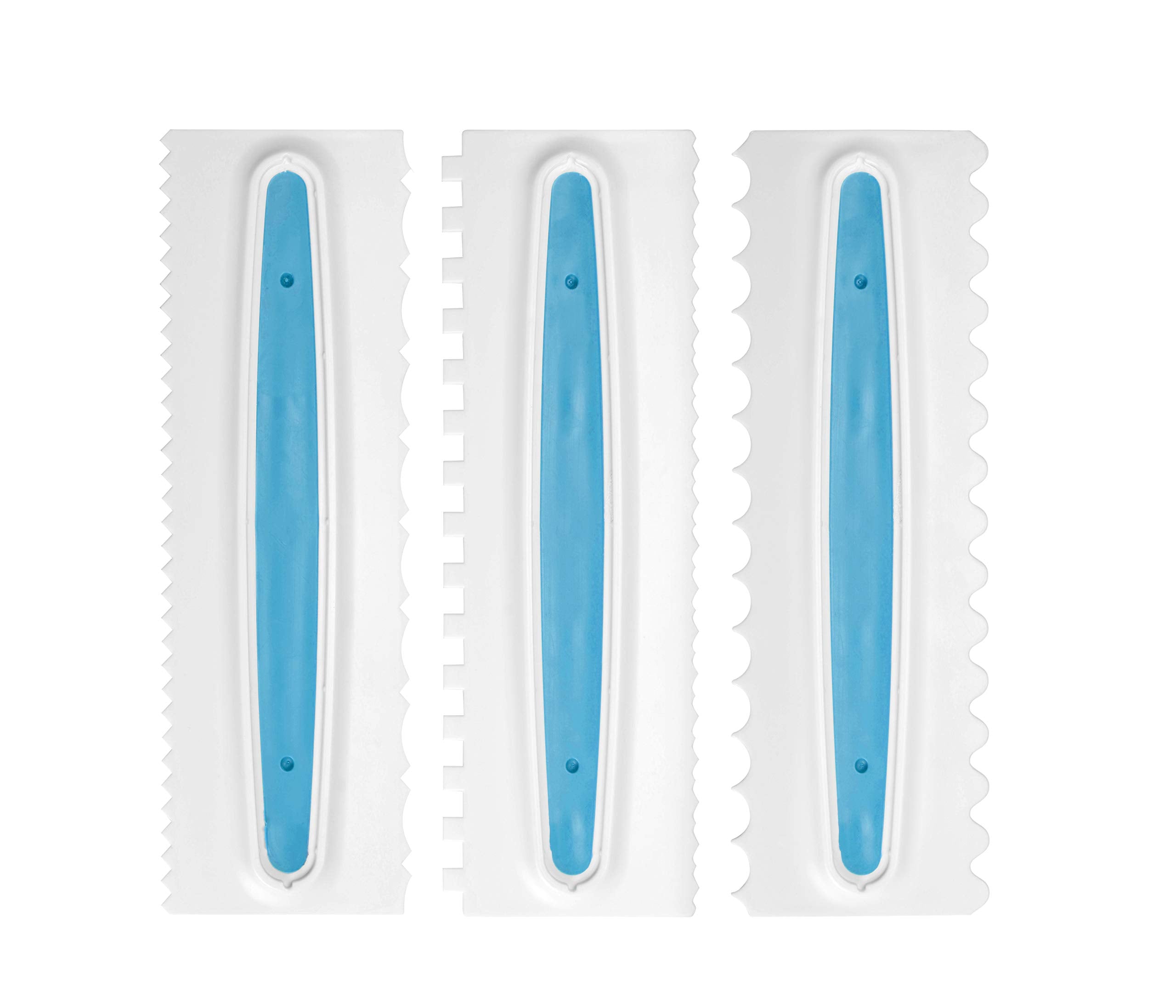 Ateco 3 Pc / 6 Design Set Icing Comb, 9'' X 2.5'', White