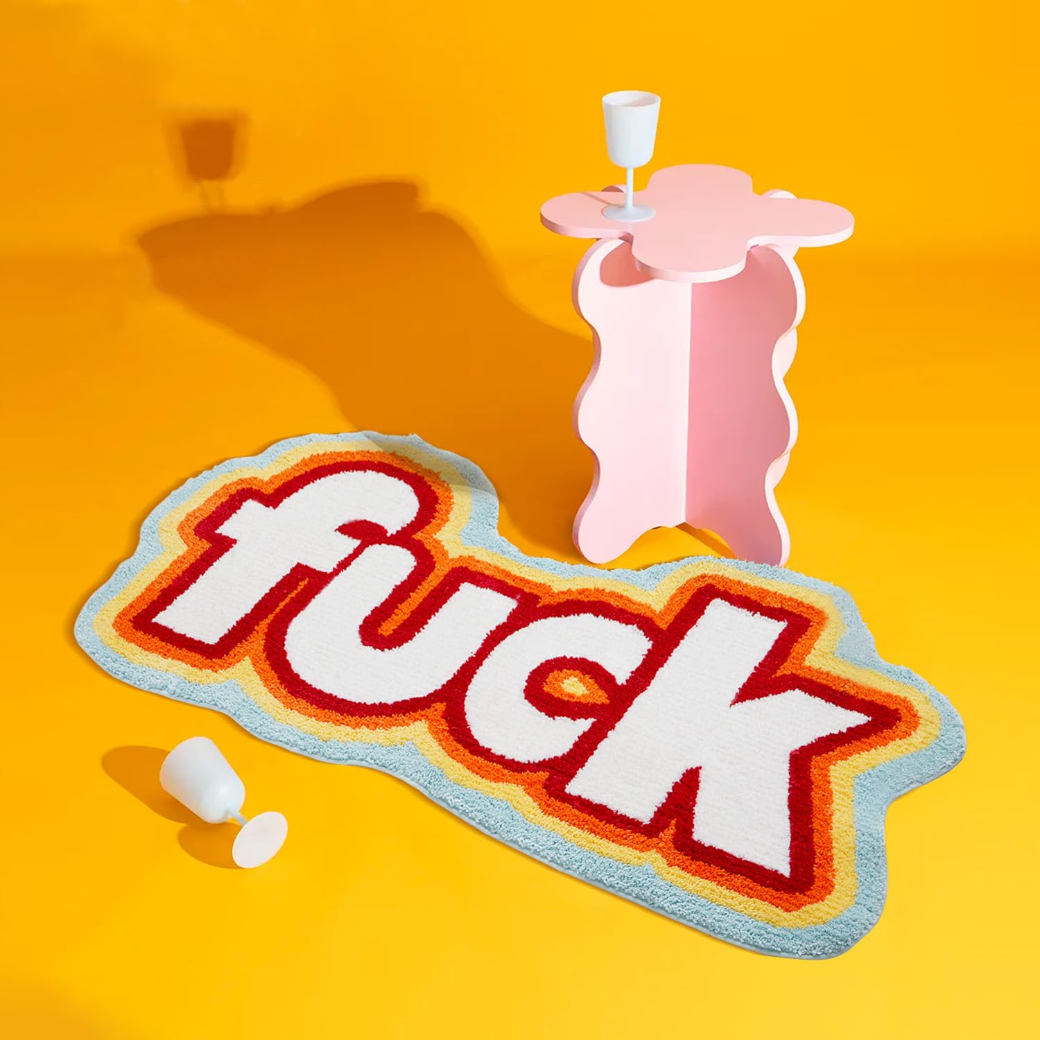 Comblue Red Cute Bath Rugs Non Slip, Extra Soft Funky Funny Bath Mat For Bathroom Floor Decor, Luxury Microfiber Absorbent Cool