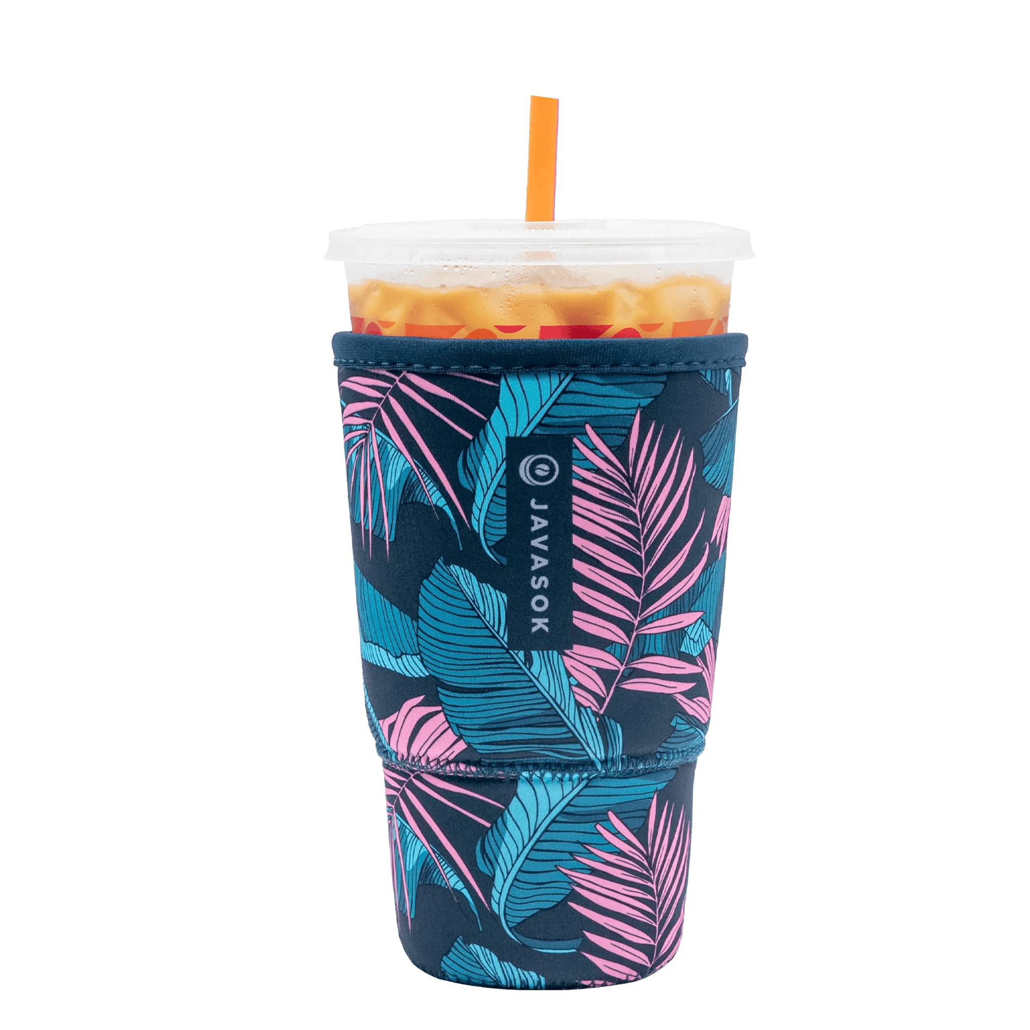 Sok It Java Sok Iced Coffee & Cold Soda Insulated Neoprene Cup Sleeve (Midnight Tropics, XXLarge: 44-48oz)