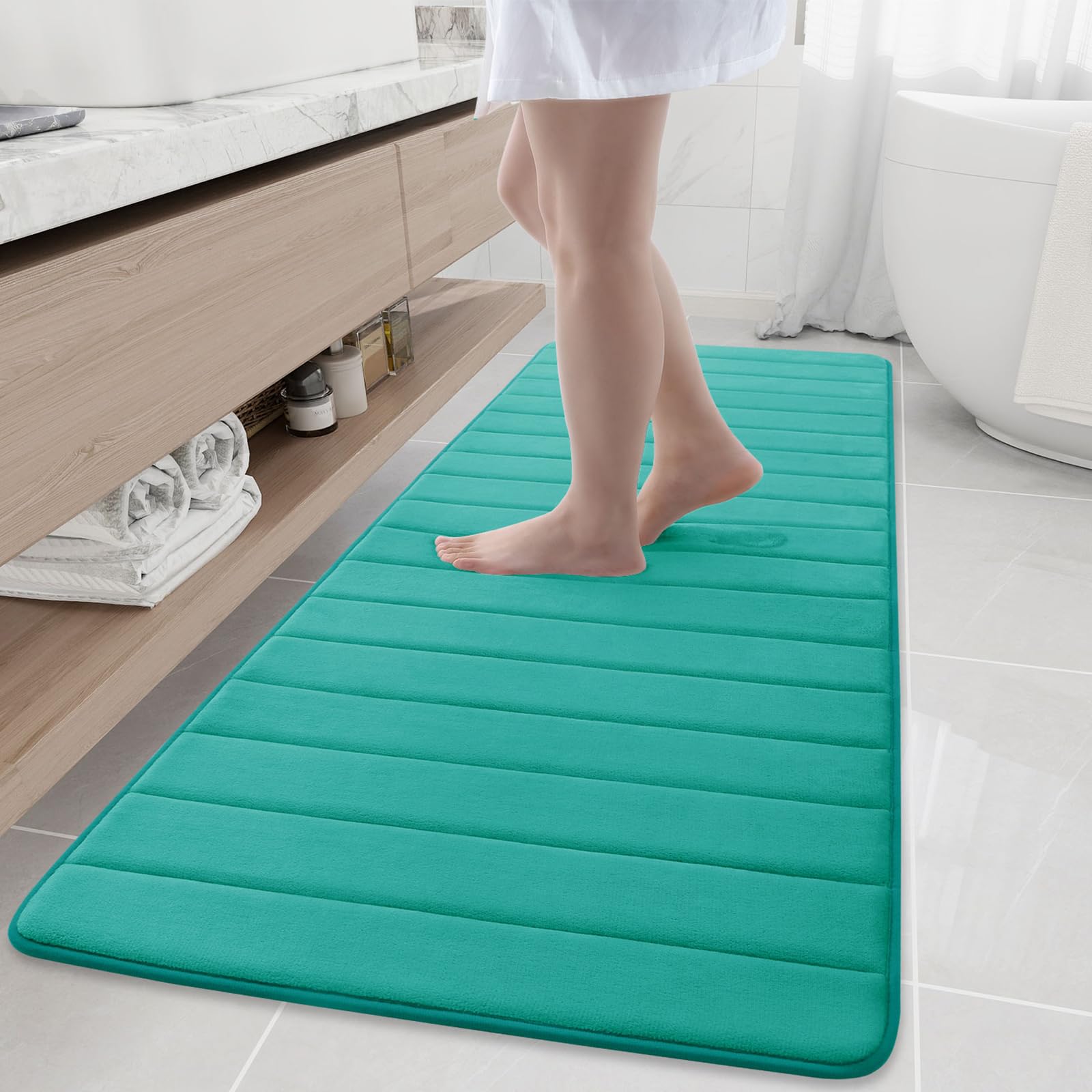 Buganda Memory Foam Bath Mat, 70 x 24, Ultra Soft and Non-Slip Bathroom Rugs, Water Absorbent and Machine Washable Bath Rug Runn