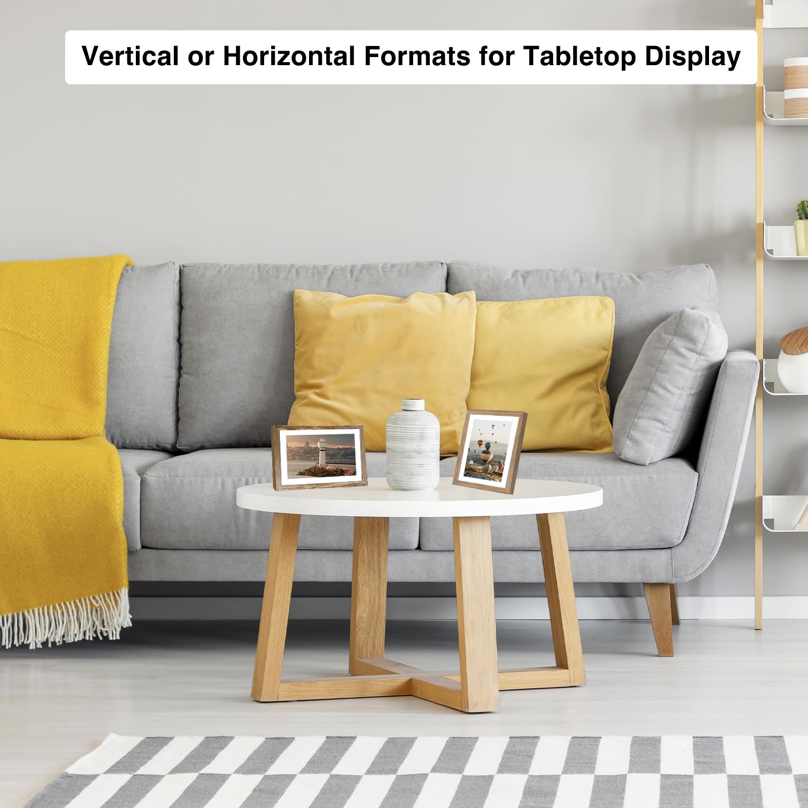 JCJMY 5x7 Picture Frame with 4x6 Mat for Wall Hanging or Tabletop, Display Photo 4x6 with Mat or 5x7 Without Mat, 5 by 7 Wall Ga