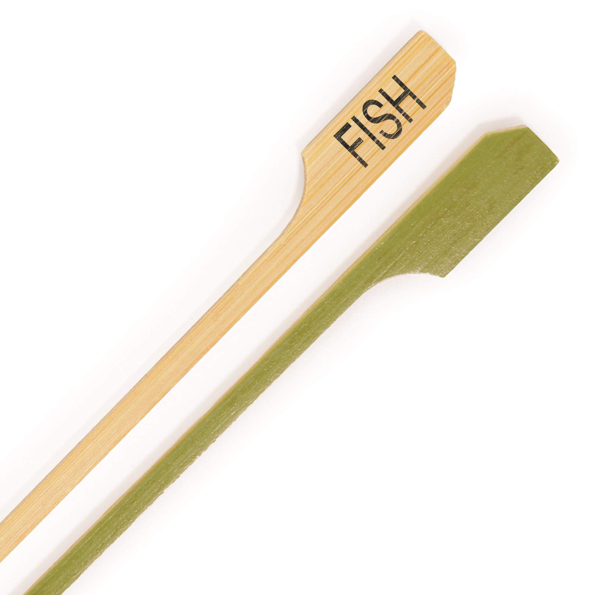 Bamboomn - Fish Label Marker Bamboo Paddle Pick - 3.5'' (8.9Cm) - 100 Pieces